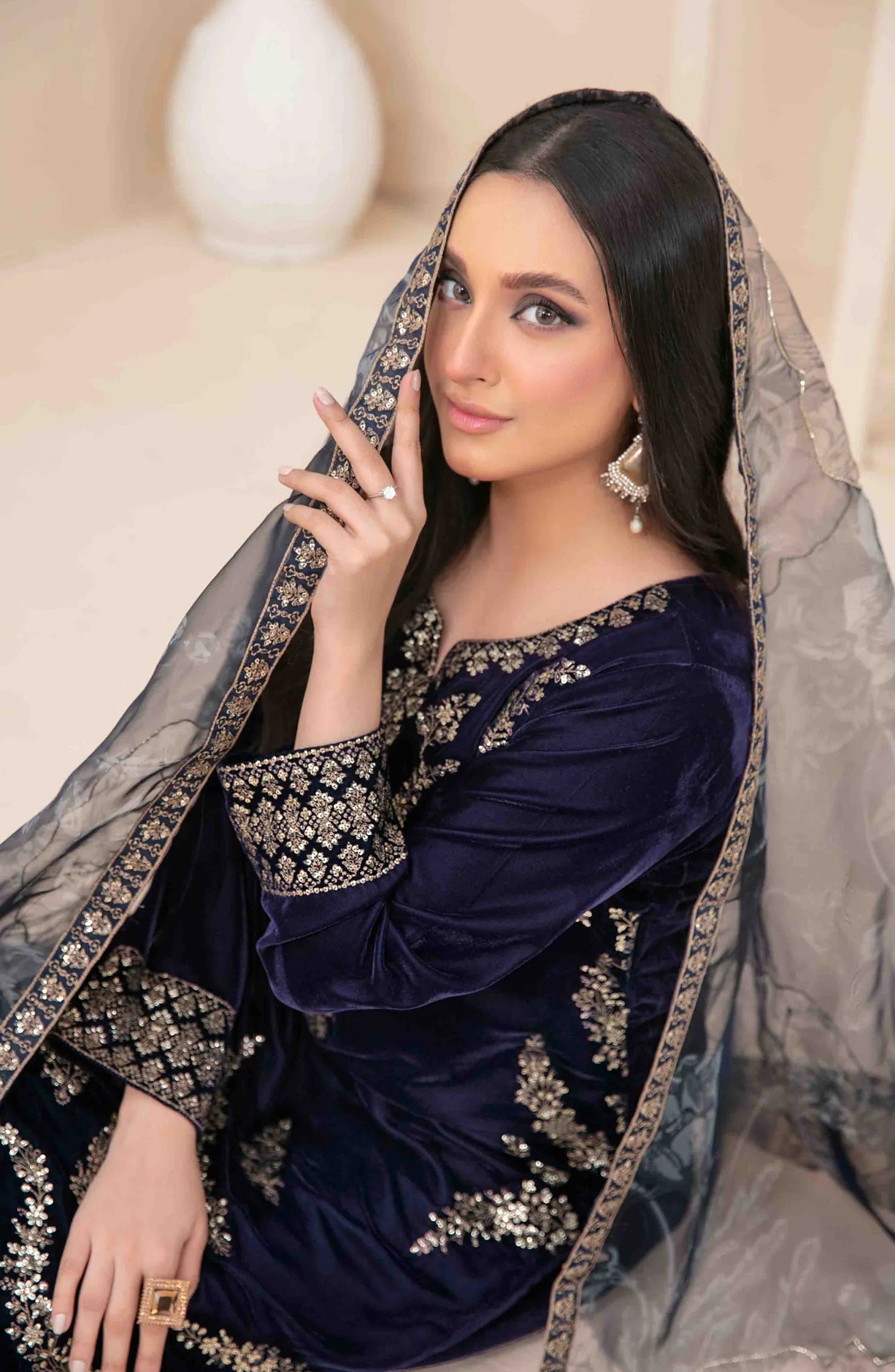 Tawakkal - Minakari Embroidered Velvet D-5278