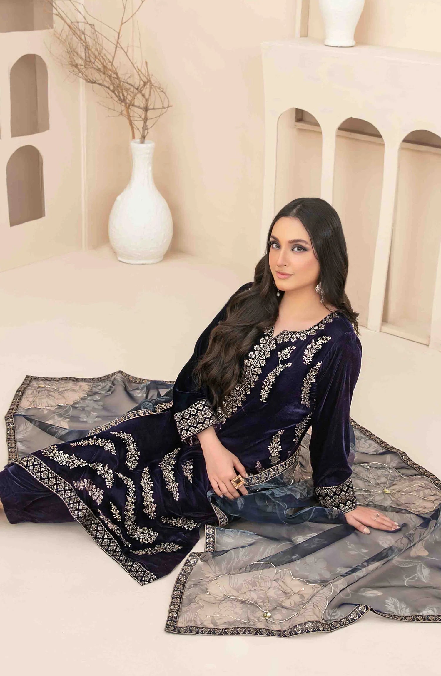 Tawakkal - Minakari Embroidered Velvet D-5278