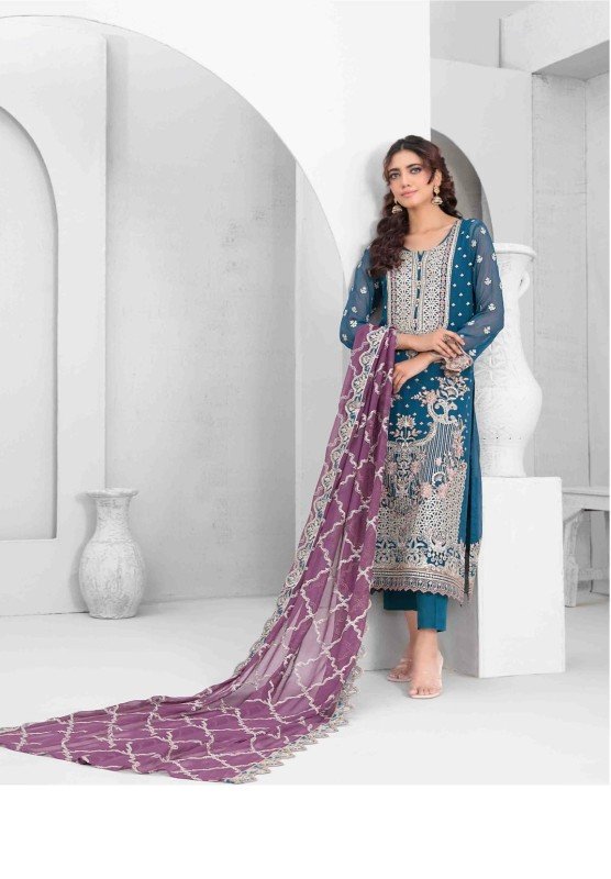 Tawakkal - Afa Embroidered Chiffon D-5101