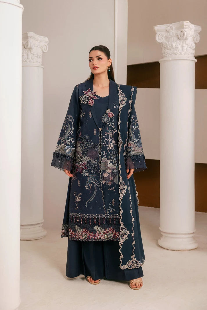 Florent - Silk Embroidered - Obsidian Bloom