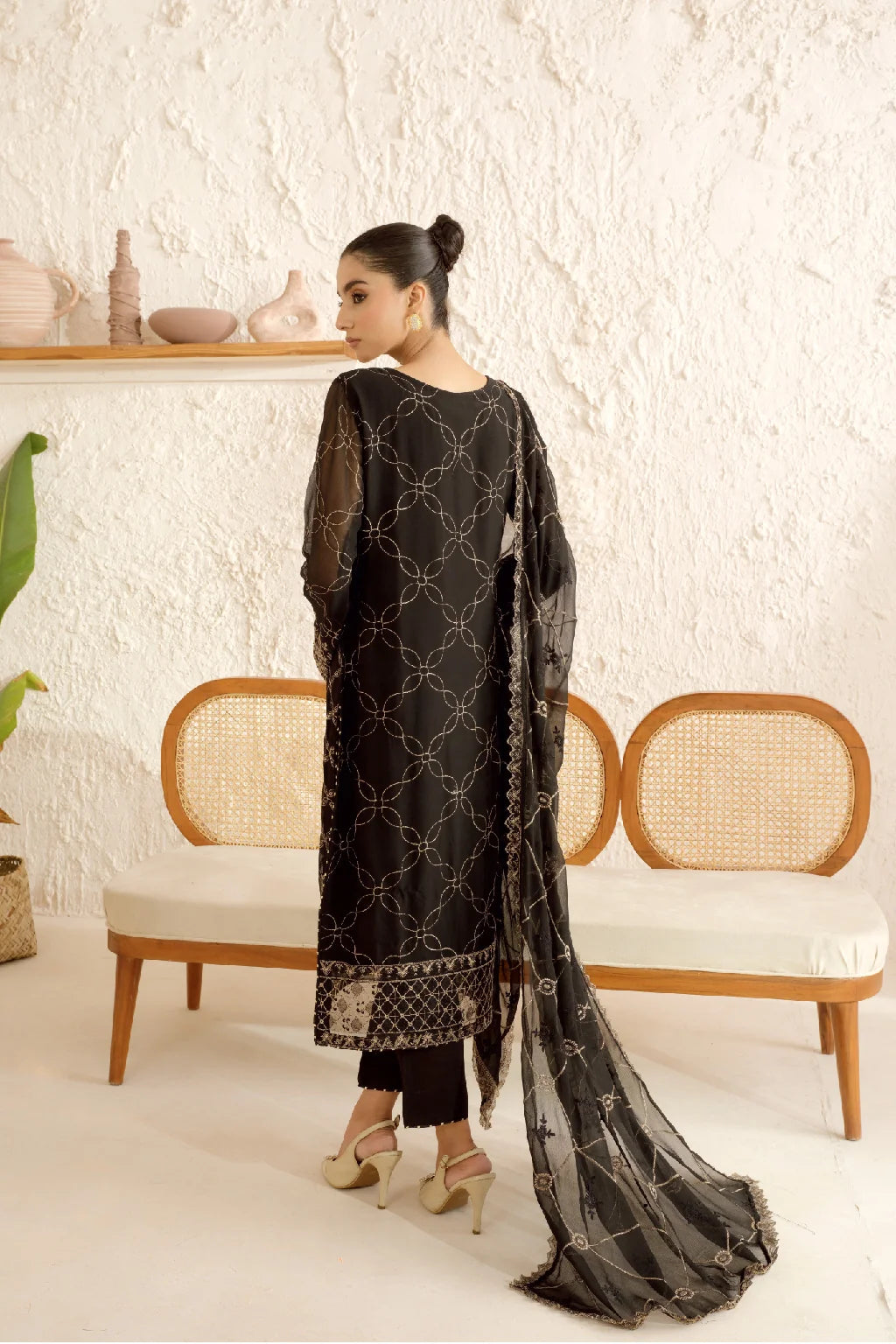 Ramsha - Sonehri - Embroidered Chiffon - BB 107