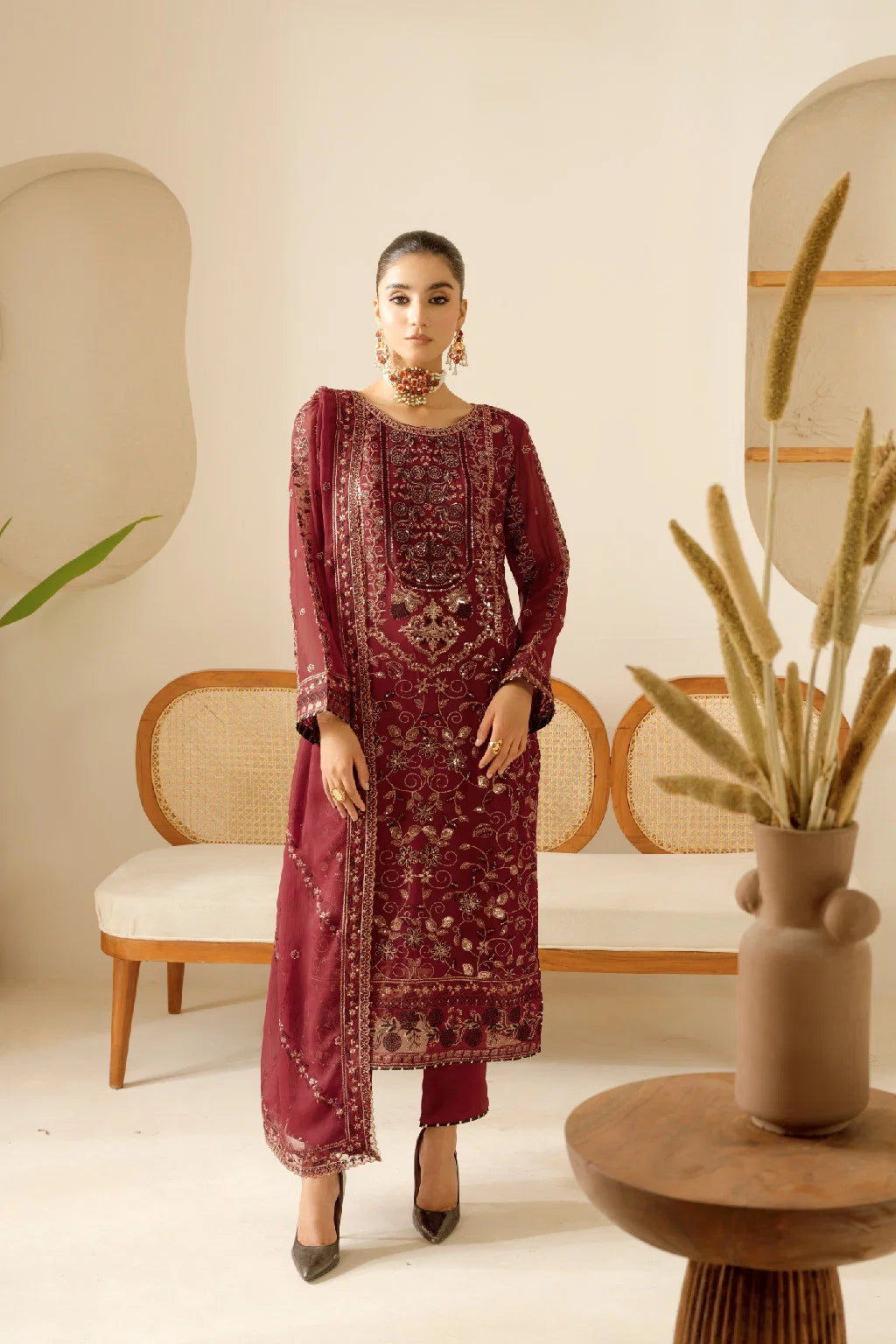 Ramsha - Sonehri - Embroidered Chiffon - BB 105