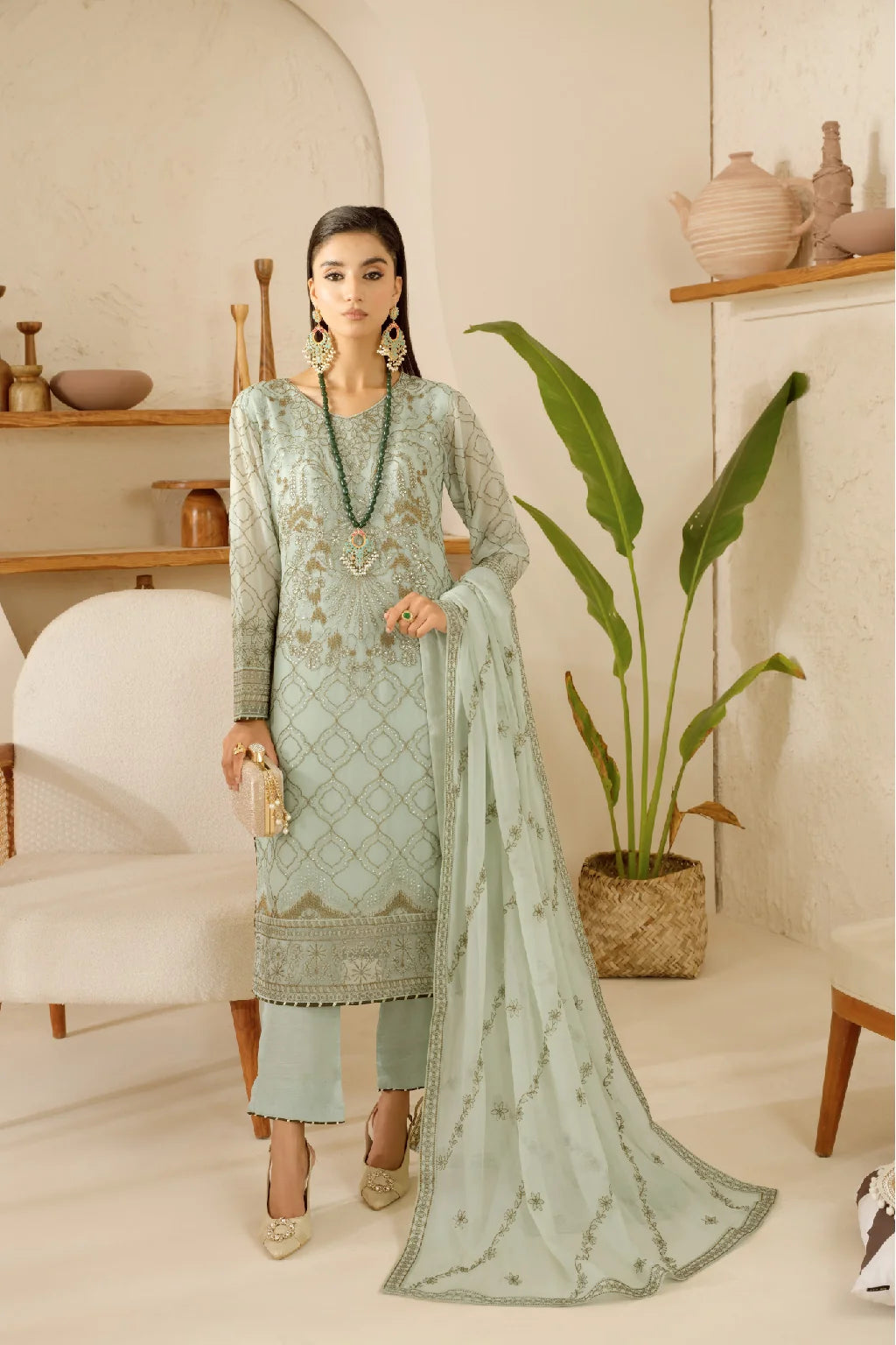 Ramsha - Sonehri - Embroidered Chiffon - BB 106