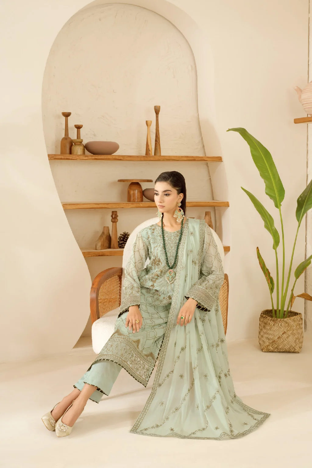 Ramsha - Sonehri - Embroidered Chiffon - BB 106