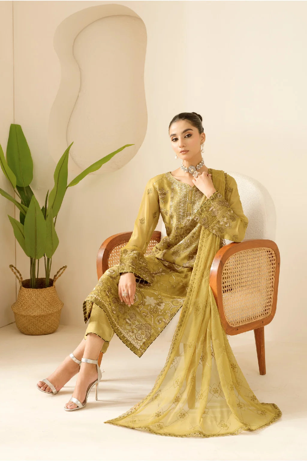 Ramsha - Sonehri - Embroidered Chiffon - BB 108
