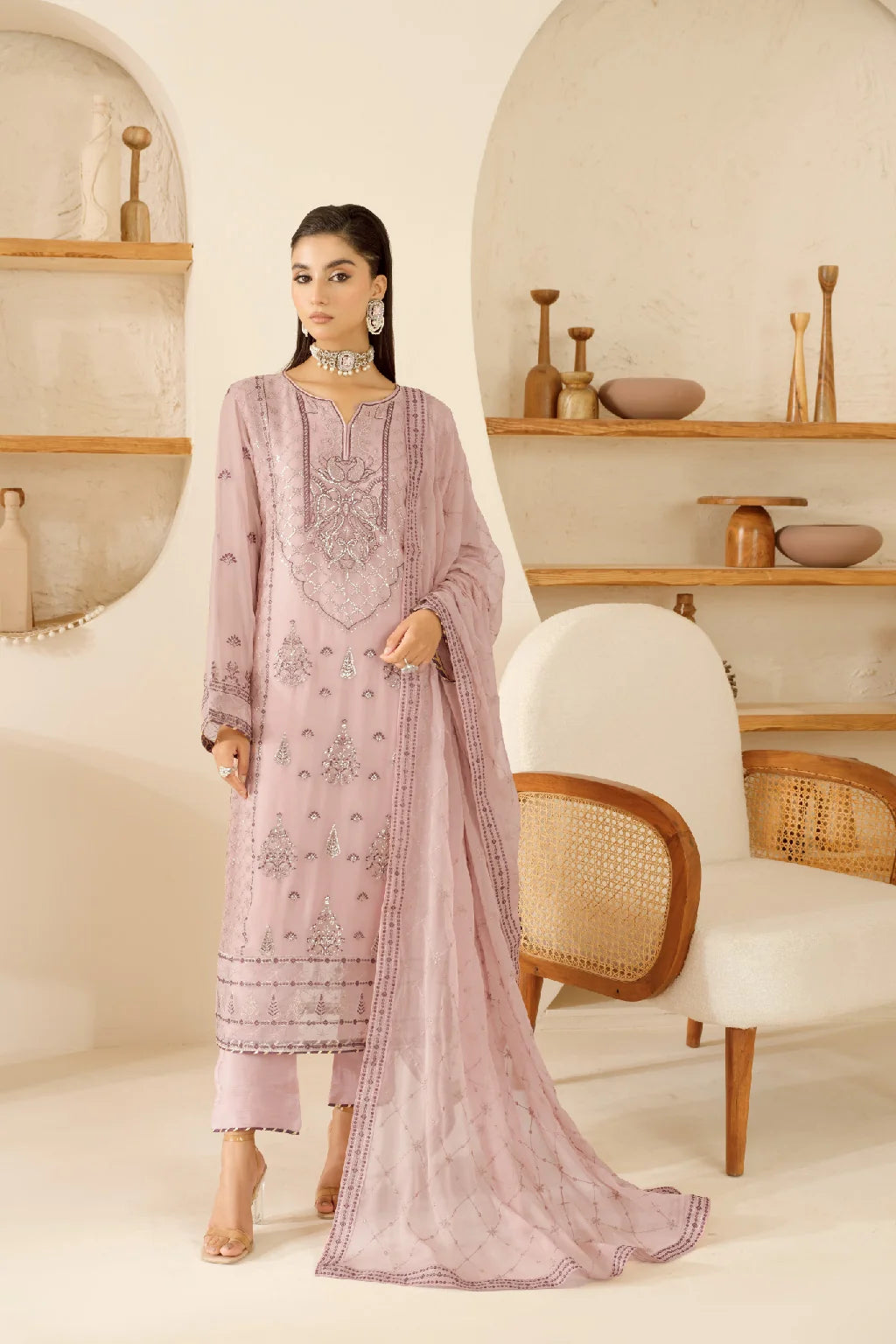 Ramsha - Sonehri - Embroidered Chiffon - BB 102