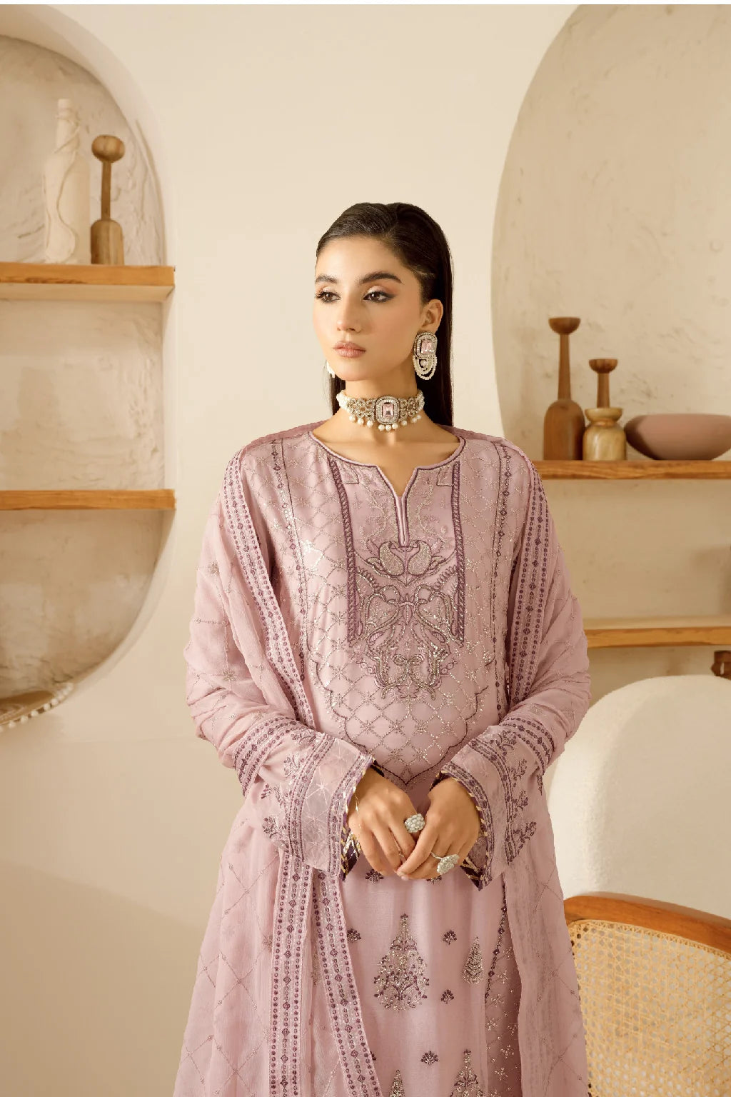 Ramsha - Sonehri - Embroidered Chiffon - BB 102