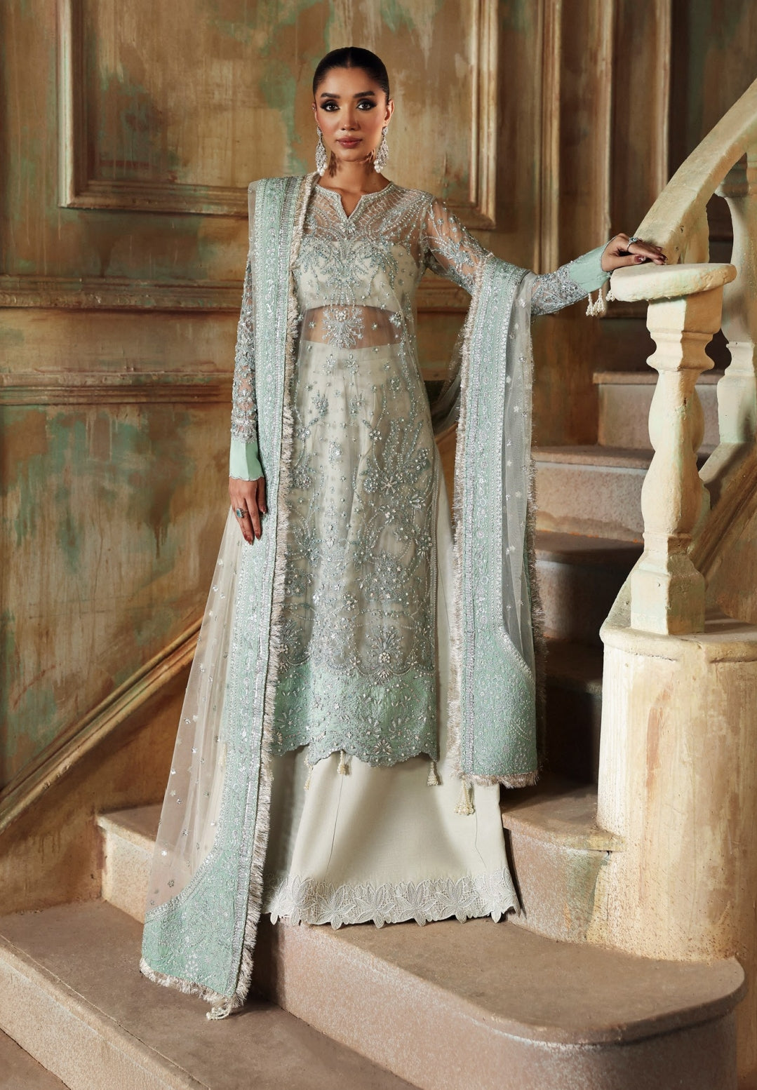 Zyra - Diwani Embellished Net - SAROSH