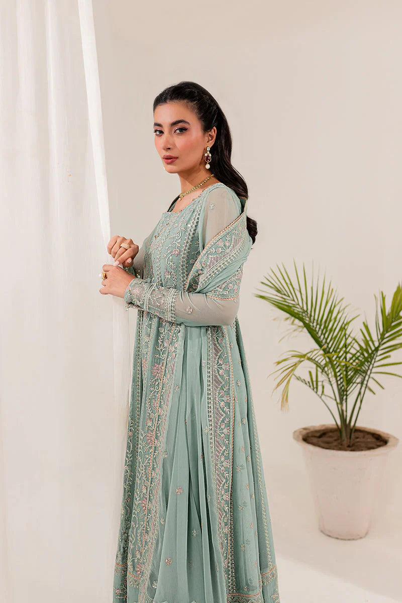 Embroidered Chiffon - Thistle