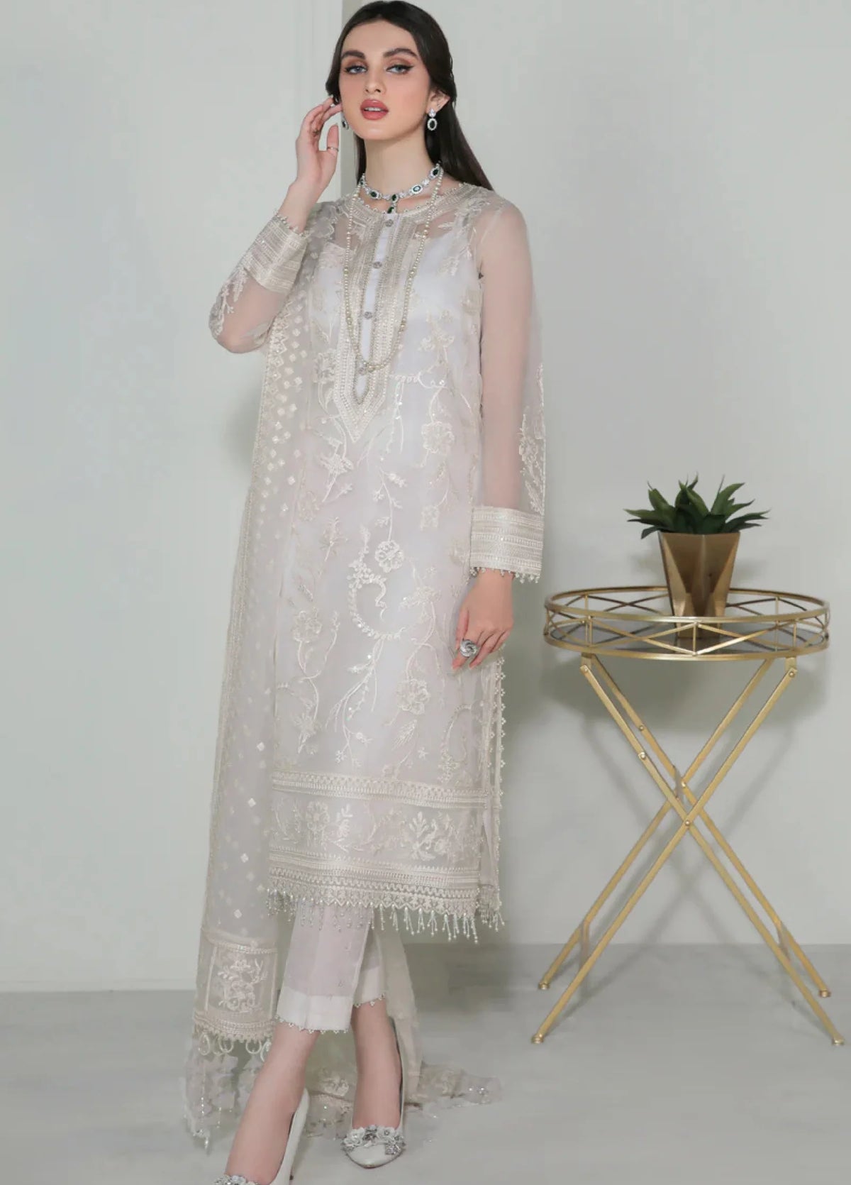 Baroque - Embroidered Organza- UF-186