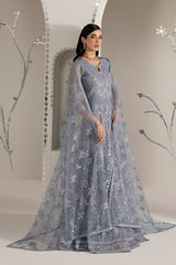 Lavish Premium - Shehnai - Embroidered Organza - Aab-e-neel