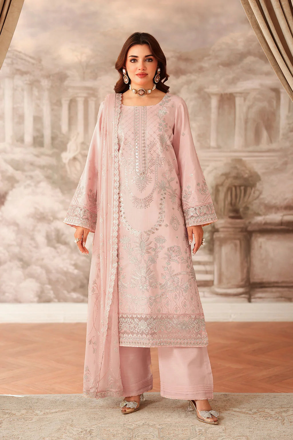 Ramsha - Aangan - Embroidered Rawsilk - AA 202