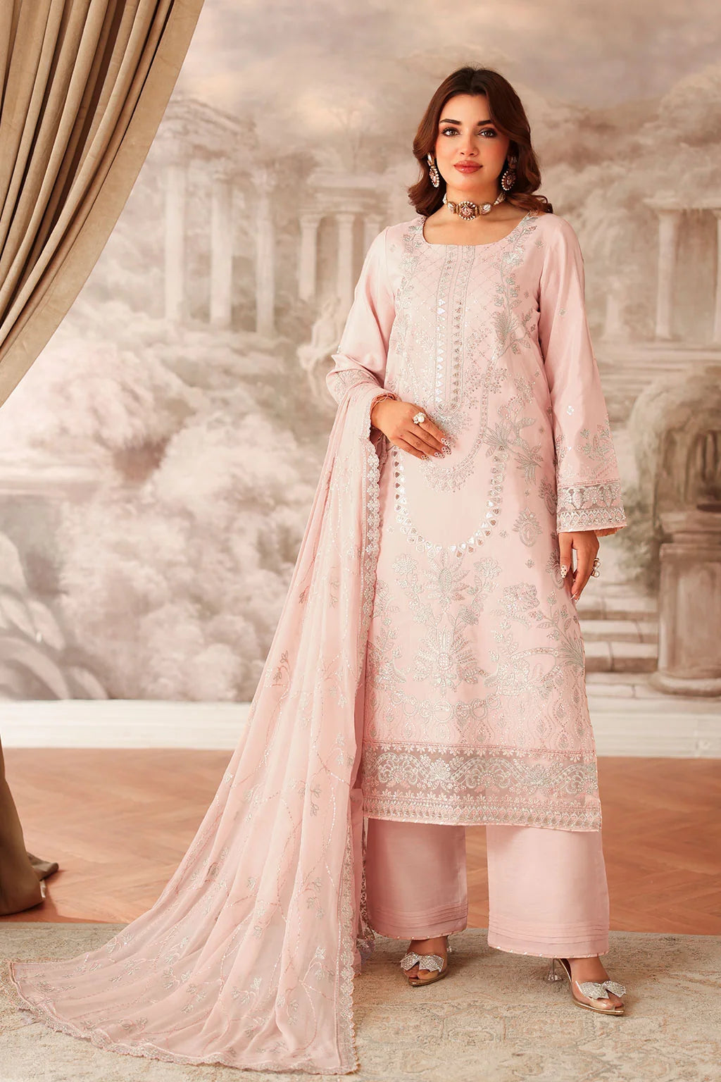 Ramsha - Aangan - Embroidered Rawsilk - AA 202