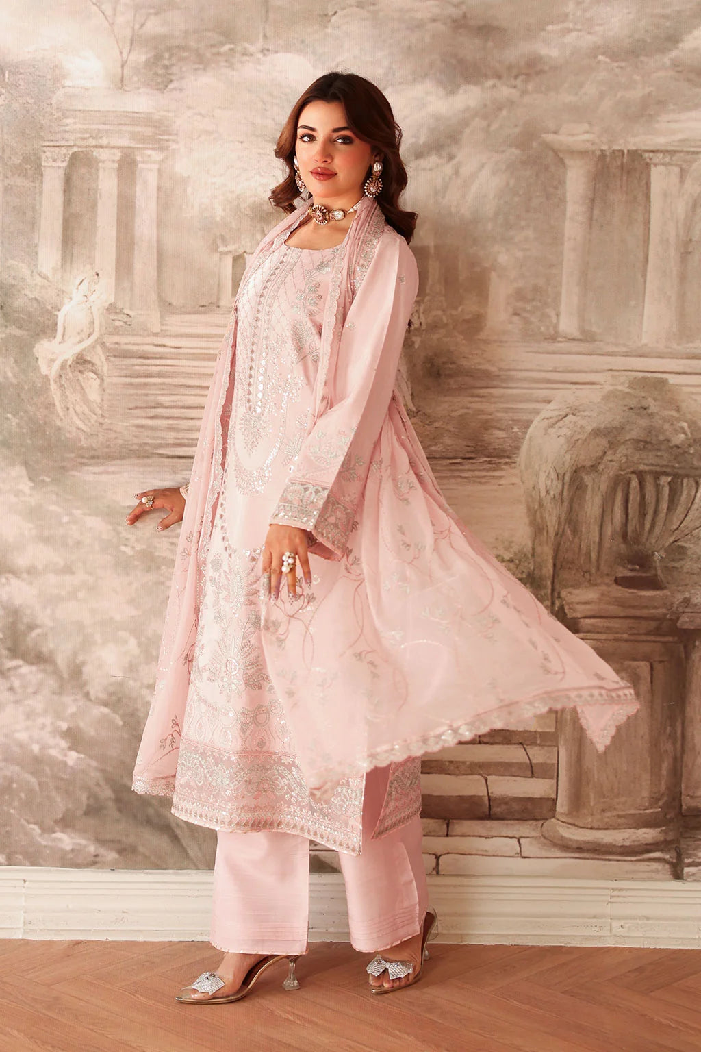 Ramsha - Aangan - Embroidered Rawsilk - AA 202