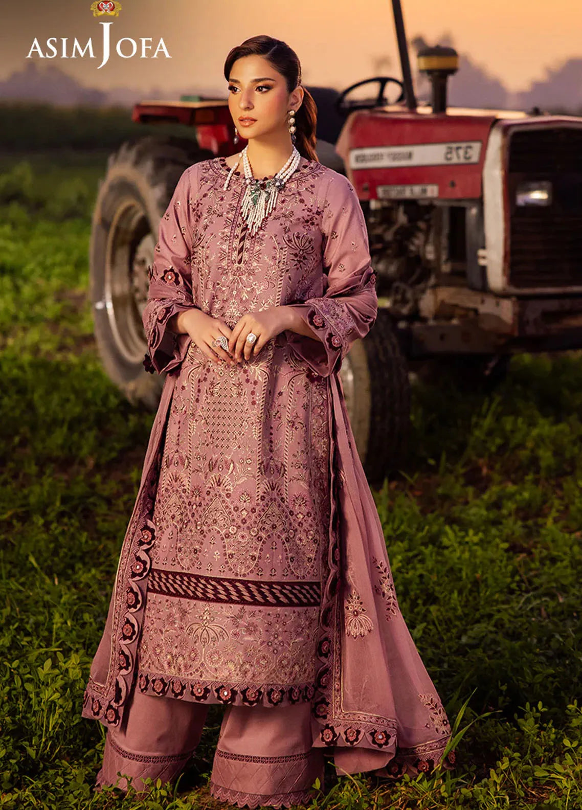 AJELL-02 EMBROIDERED LAWN 3 PCS
