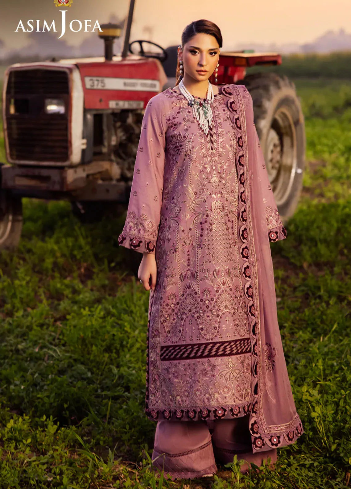 AJELL-02 EMBROIDERED LAWN 3 PCS