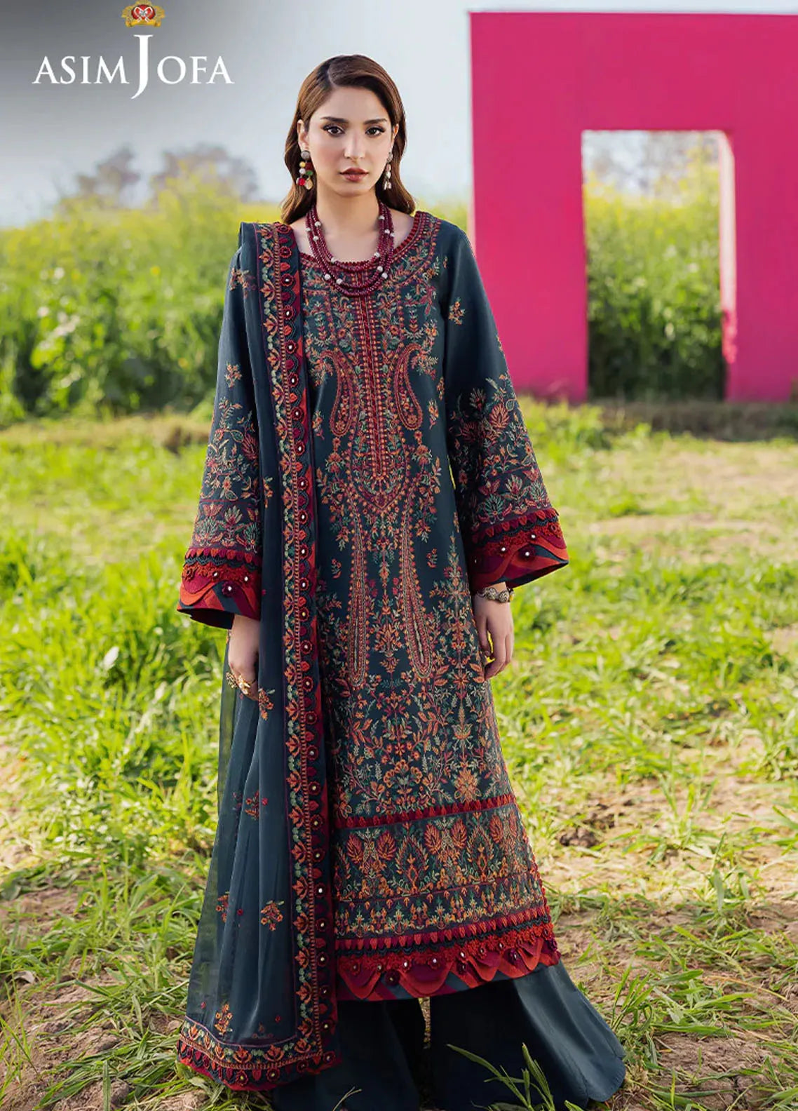 AJELL-04 EMBROIDERED LAWN 3 PCS