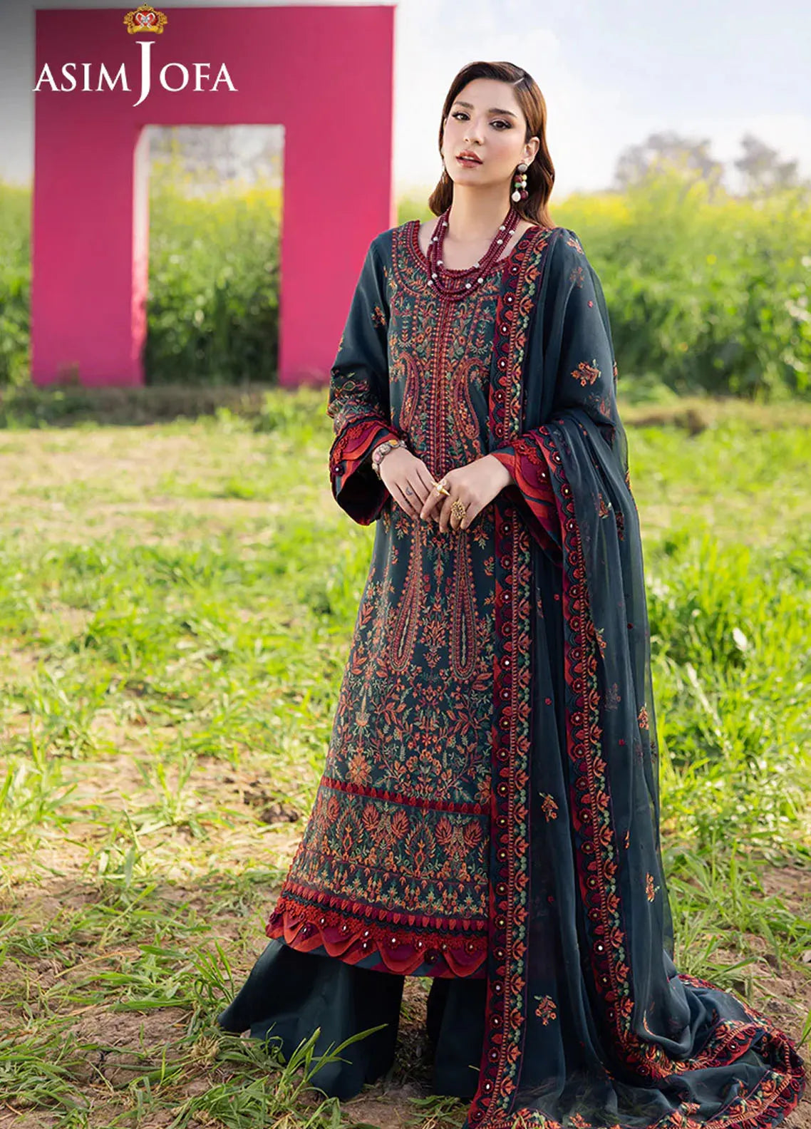 AJELL-04 EMBROIDERED LAWN 3 PCS