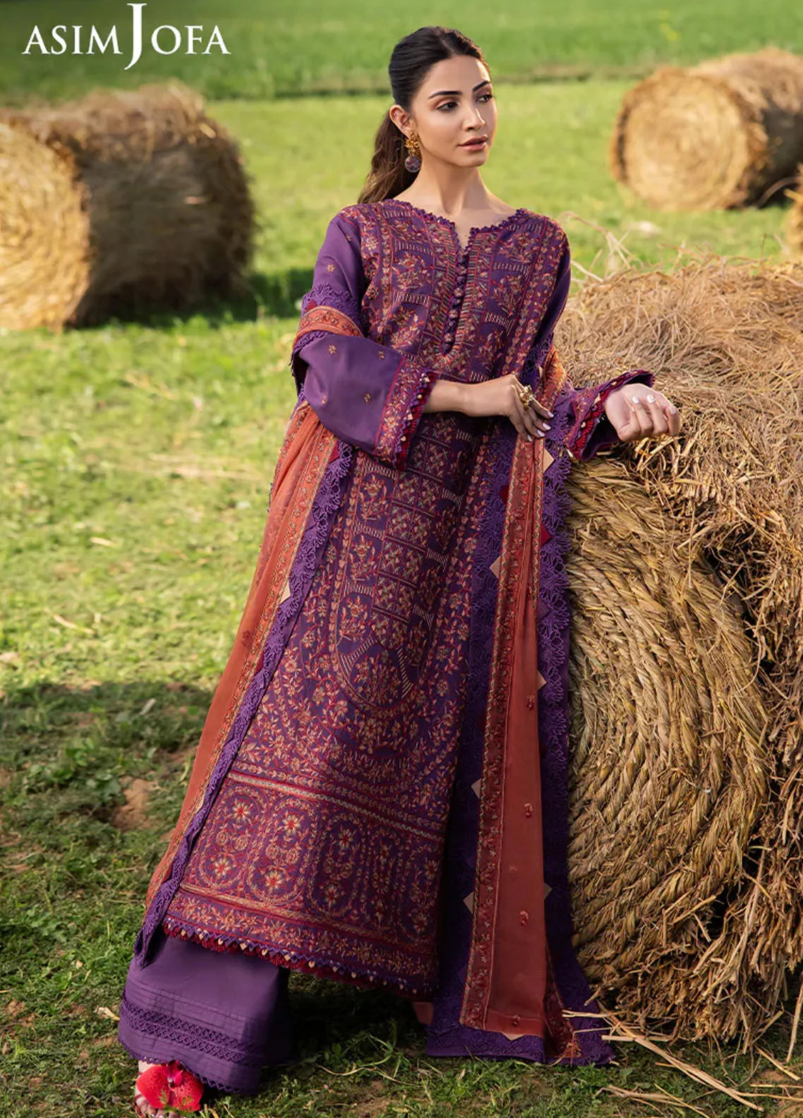 AJELL-13 EMBROIDERED LAWN 3 PCS