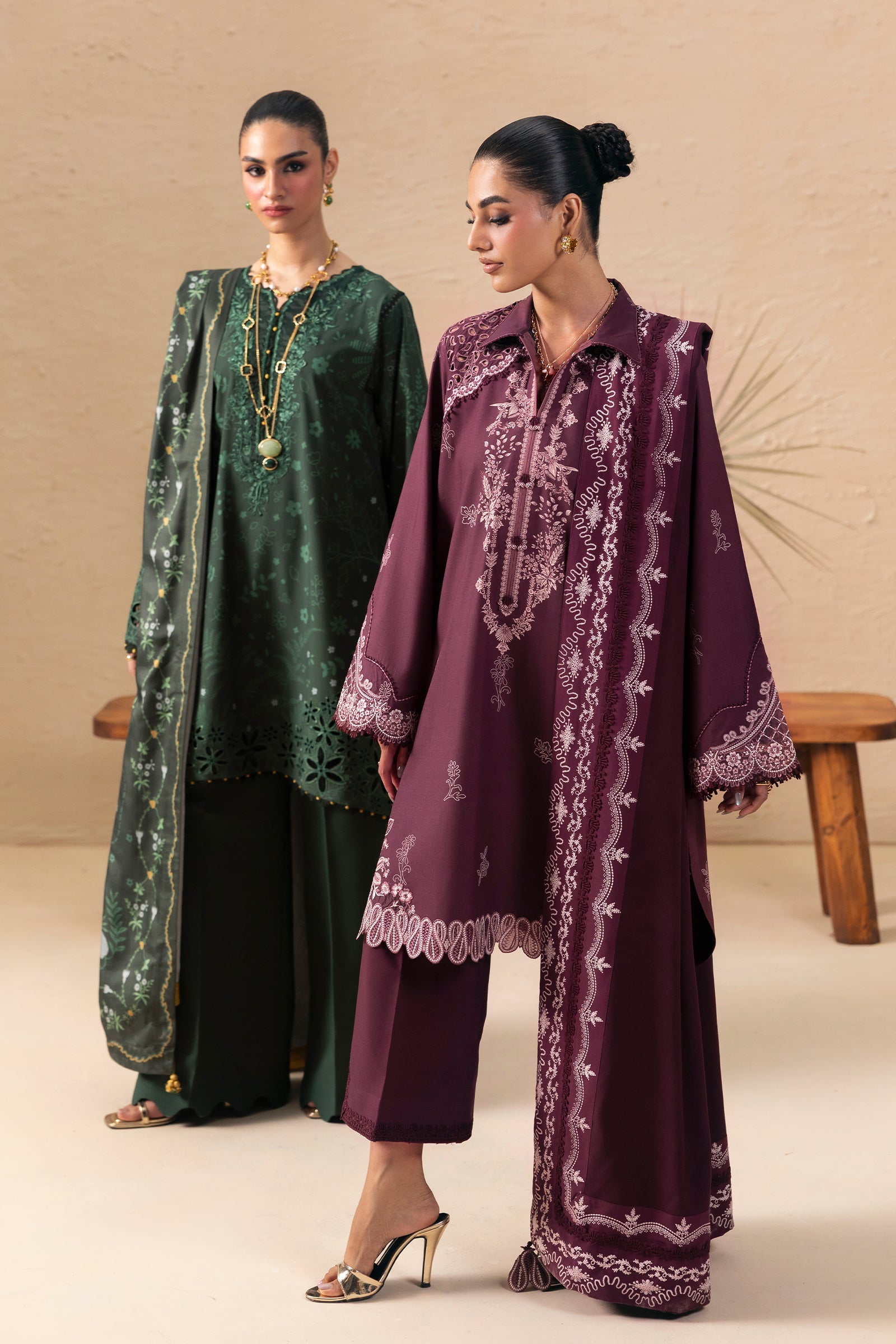 Qalamkar - QPrints Winter '26 - Linen - QPW-04 (B) Elaris