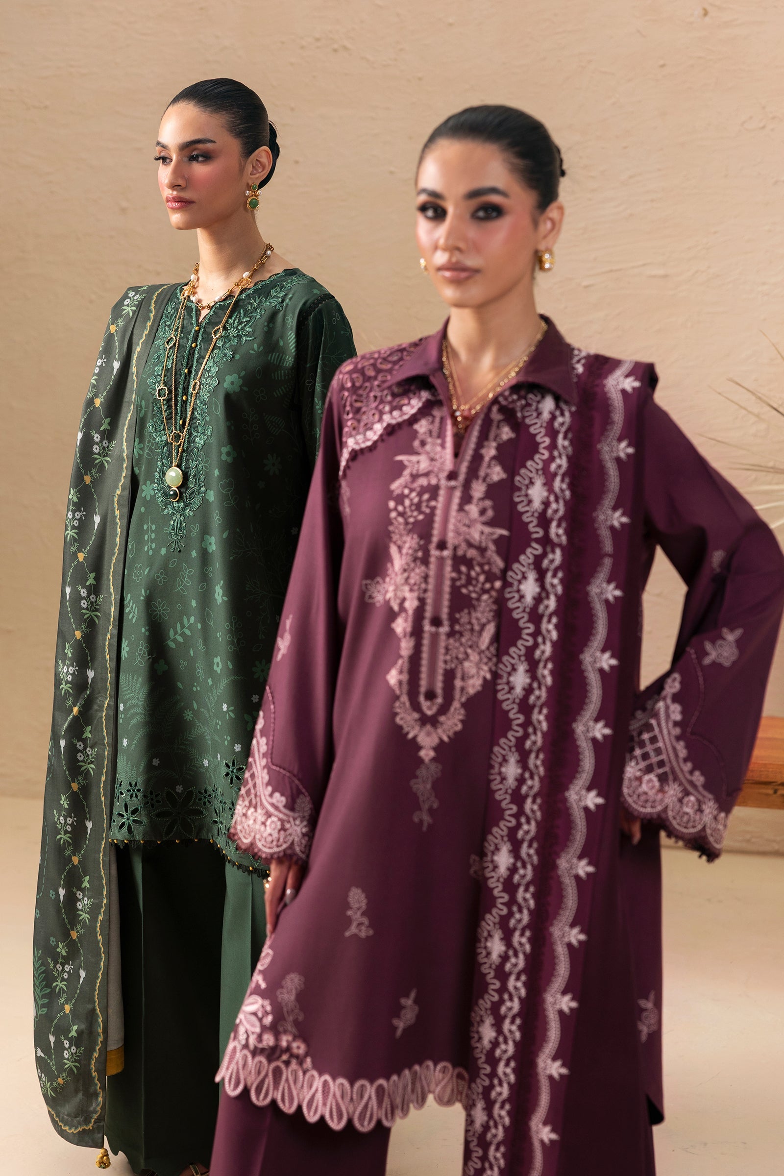 Qalamkar - QPrints Winter '26 - Linen - QPW-04 (B) Elaris