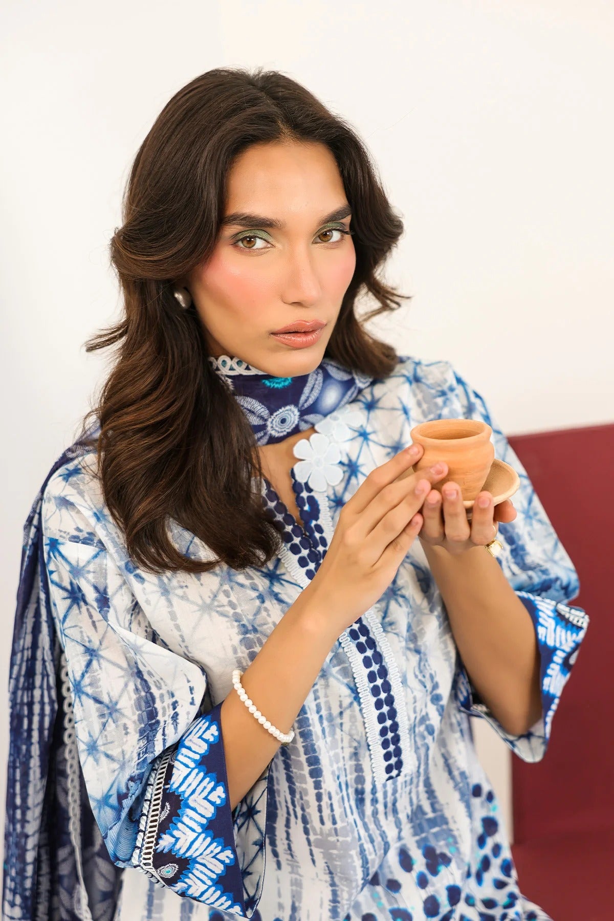LAWN - Rhea - Indigo Lattice