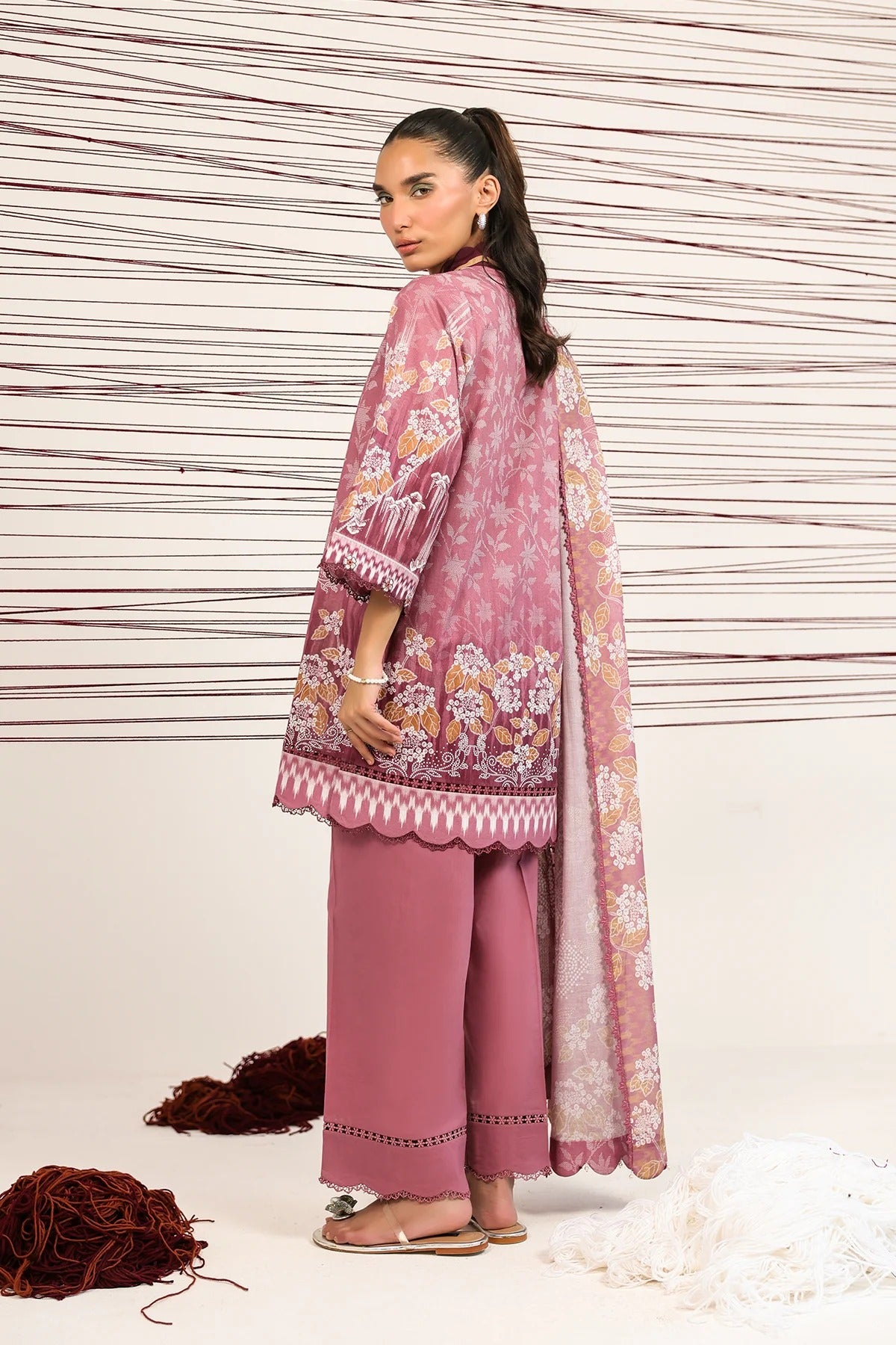 LAWN - Rhea - Rose Filigree