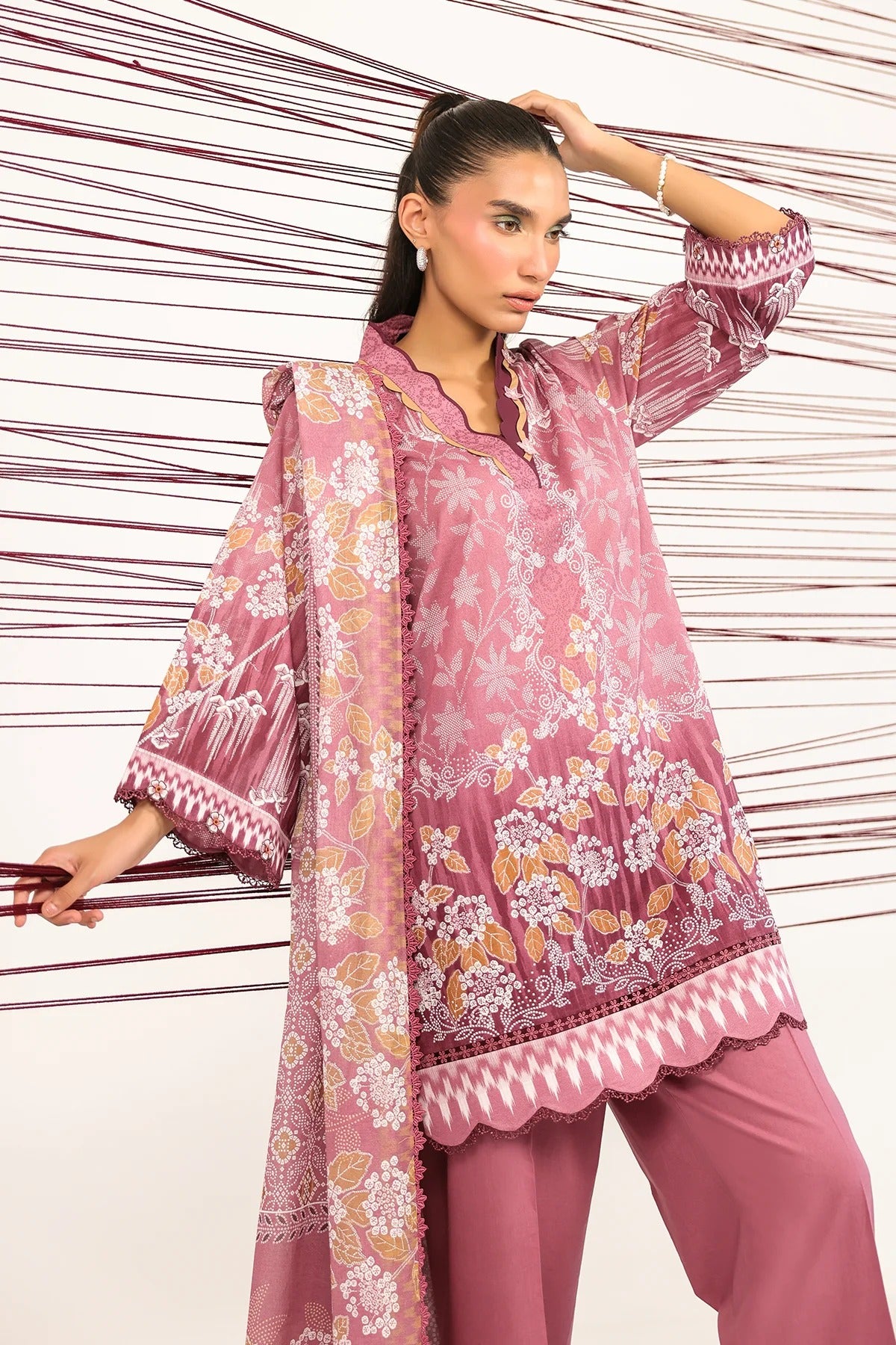 LAWN - Rhea - Rose Filigree