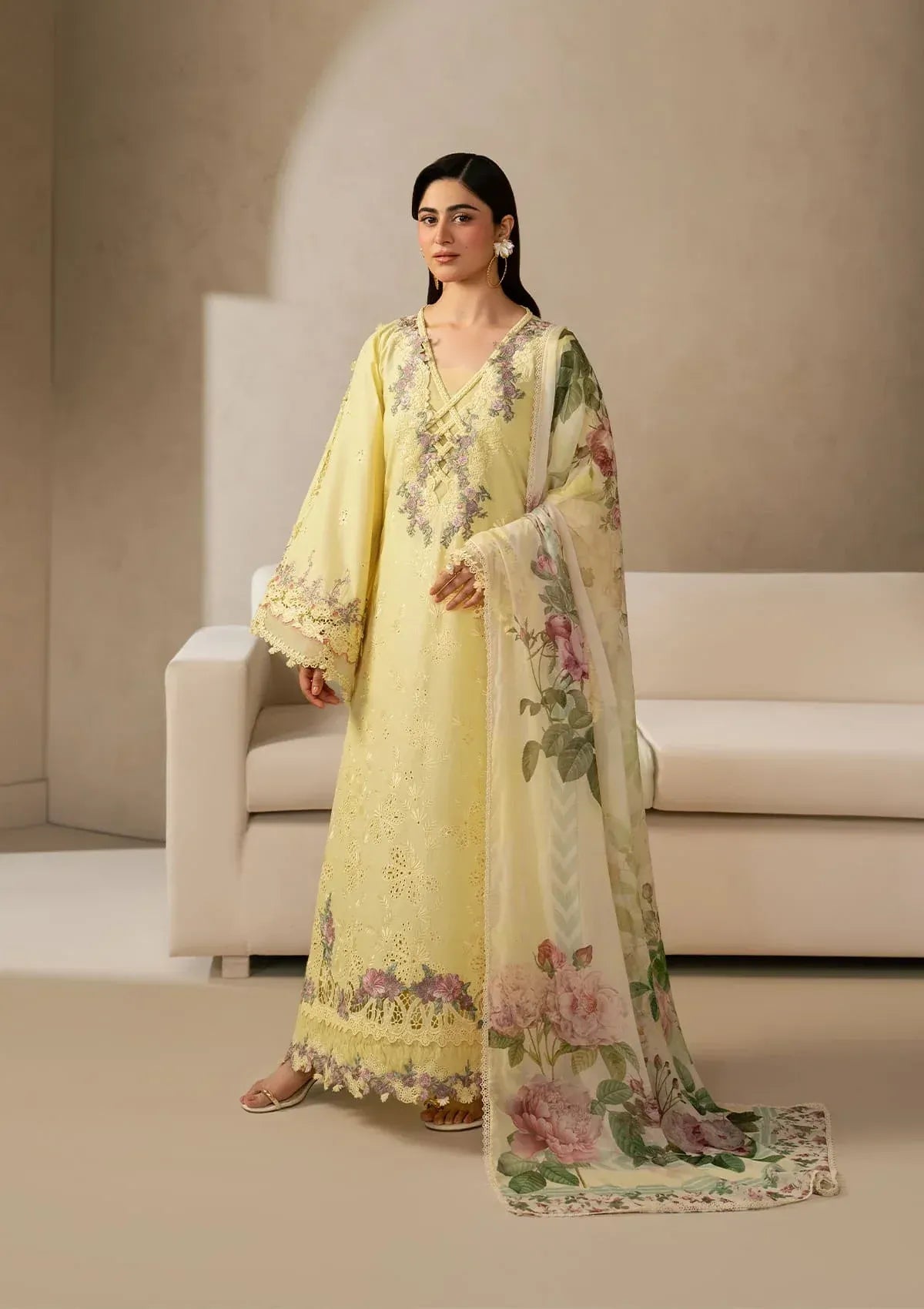 Elaf Premium - E-Craft Chikankari Lawn - EHC-3A SUNSTONE