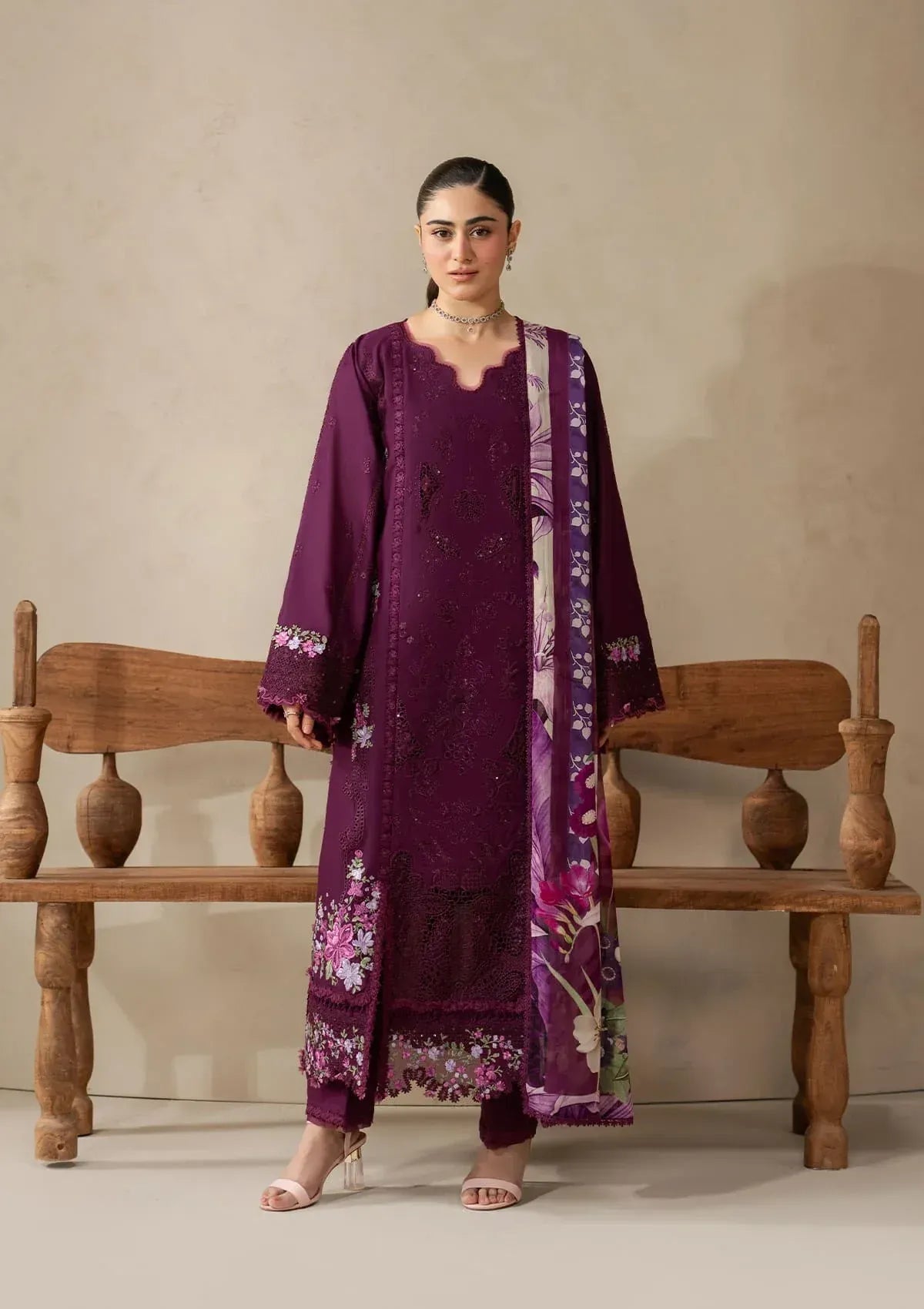 Elaf Premium - E-Craft Chikankari Lawn - EHC-2B CASSIS