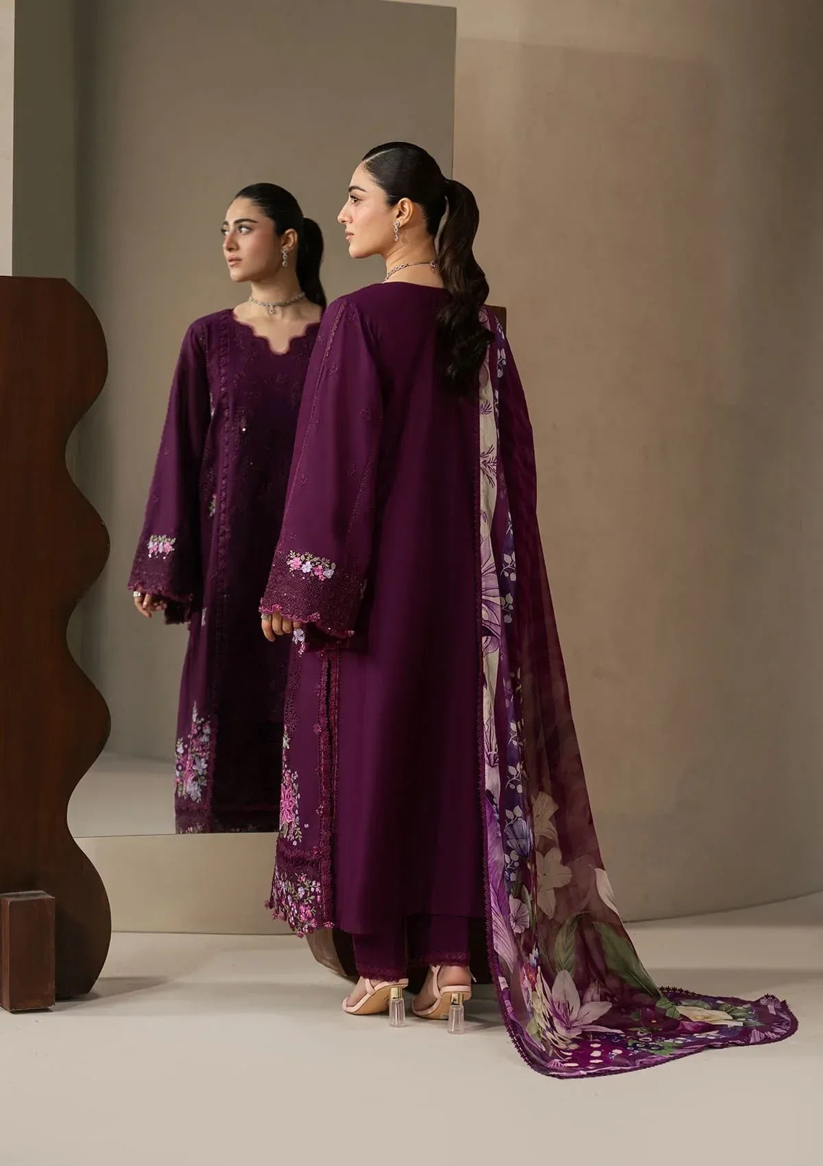Elaf Premium - E-Craft Chikankari Lawn - EHC-2B CASSIS