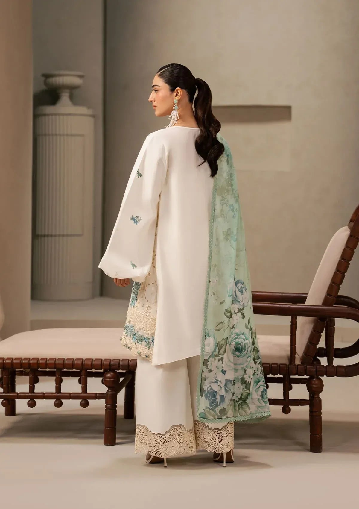 Elaf Premium - E-Craft Chikankari Lawn - EHC-1A VANILLA