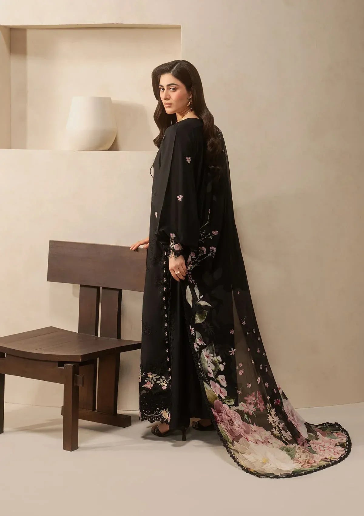 Elaf Premium - E-Craft Chikankari Lawn - EHC-5A CHARCOAL