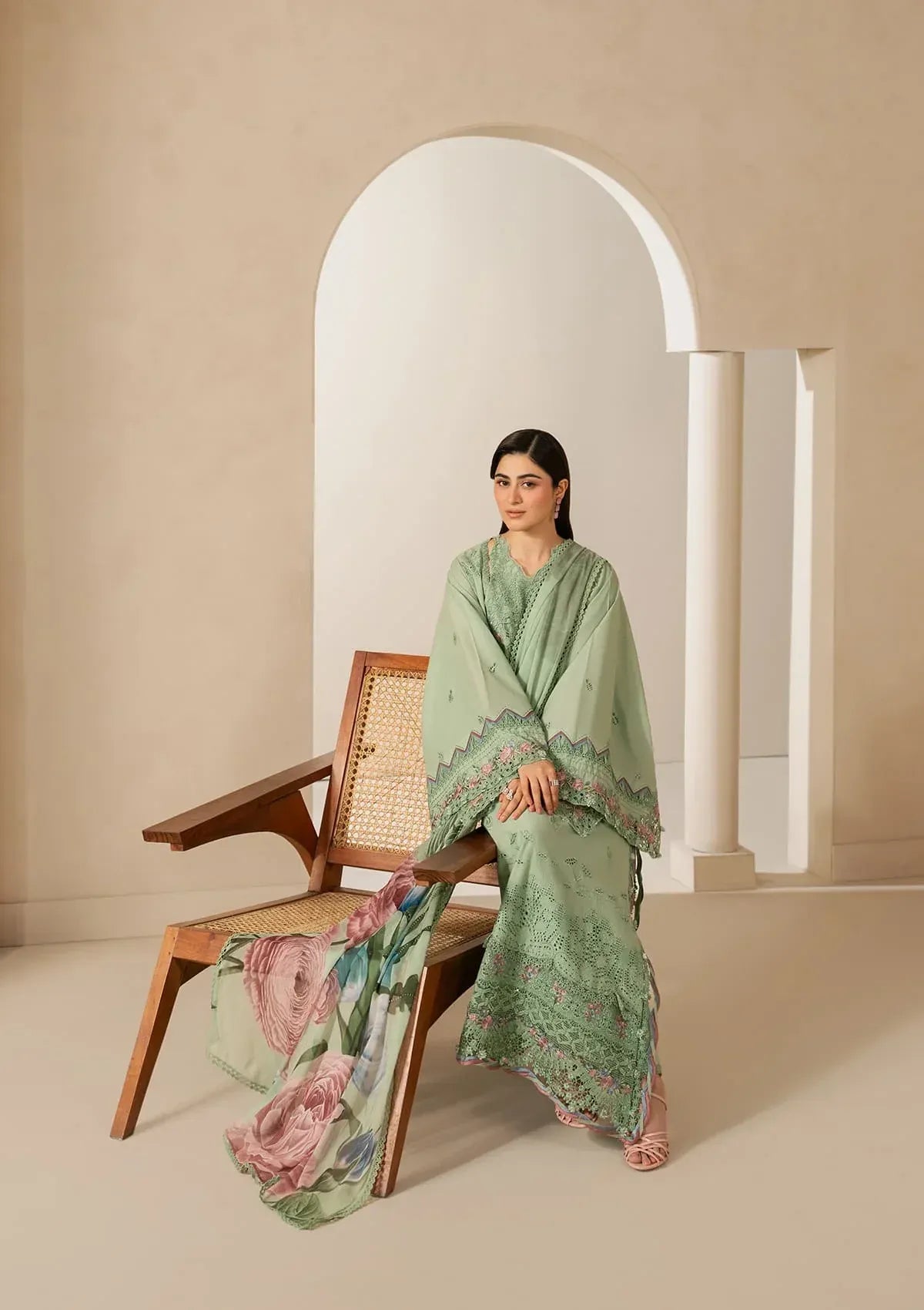 Elaf Premium - E-Craft Chikankari Lawn - EHC-4B ALOE