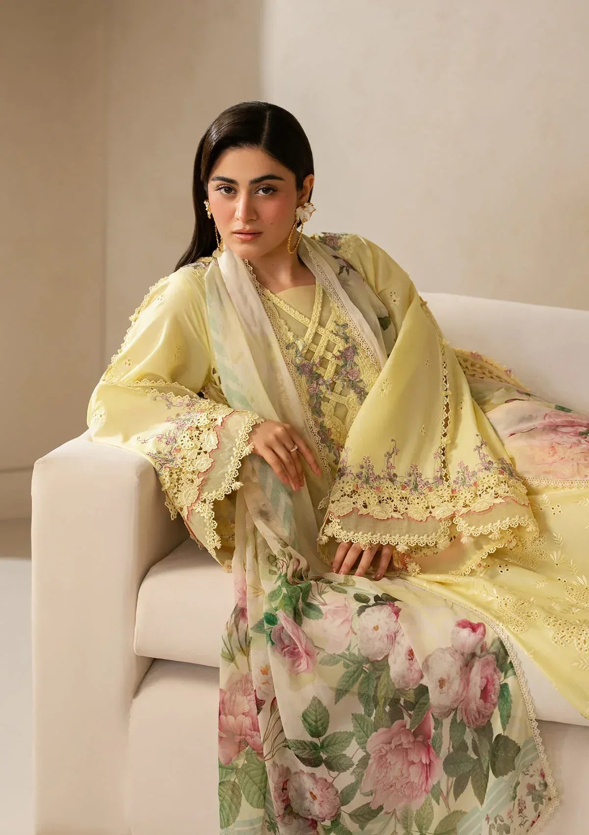 Elaf Premium - E-Craft Chikankari Lawn - EHC-3A SUNSTONE