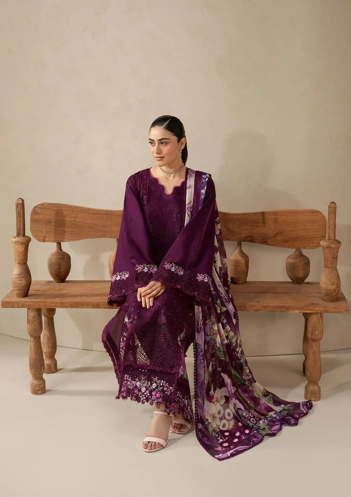 Elaf Premium - E-Craft Chikankari Lawn - EHC-2B CASSIS