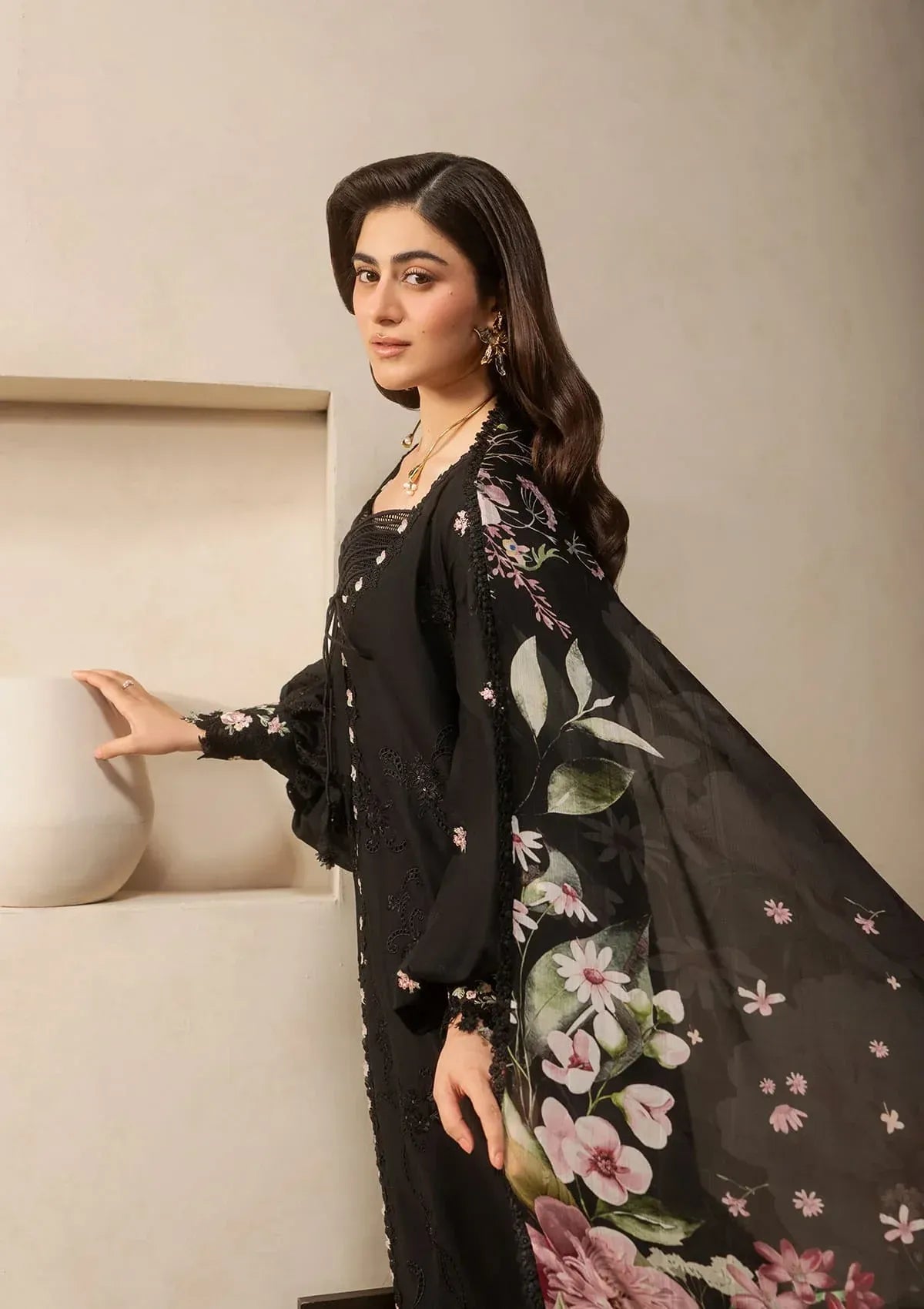 Elaf Premium - E-Craft Chikankari Lawn - EHC-5A CHARCOAL
