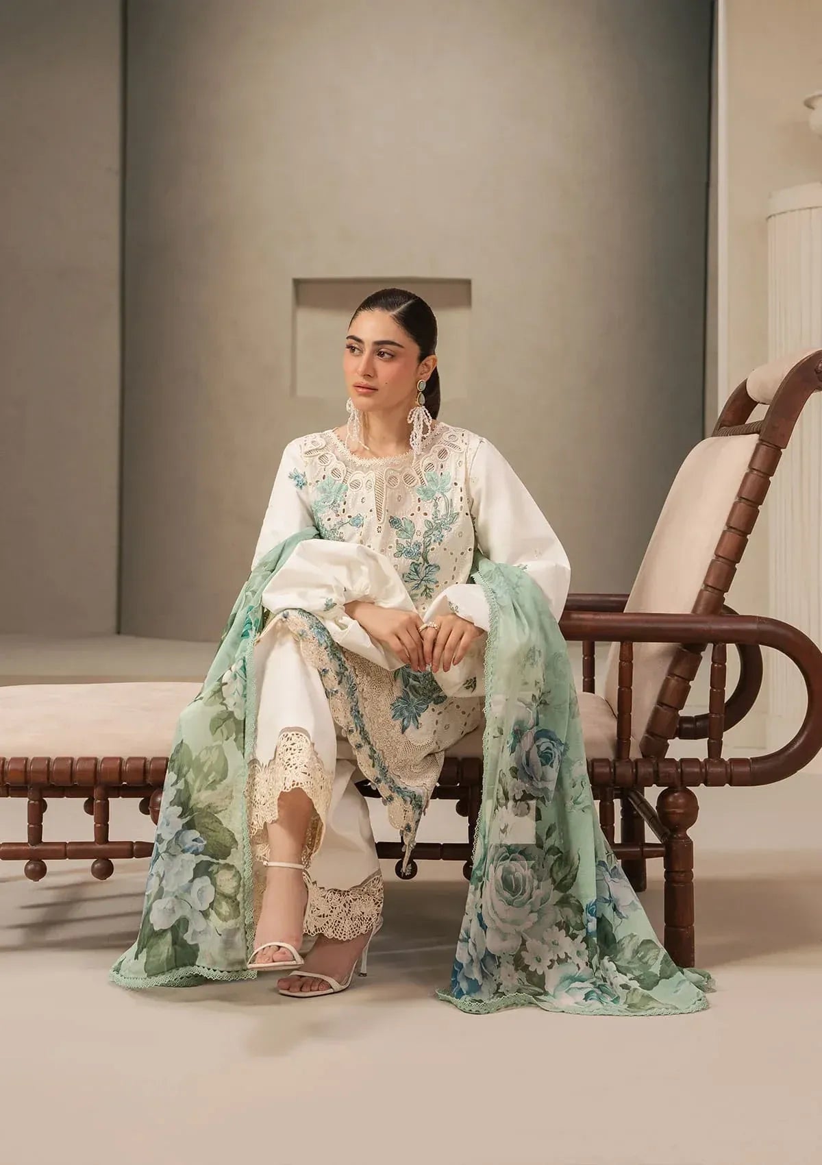 Elaf Premium - E-Craft Chikankari Lawn - EHC-1A VANILLA