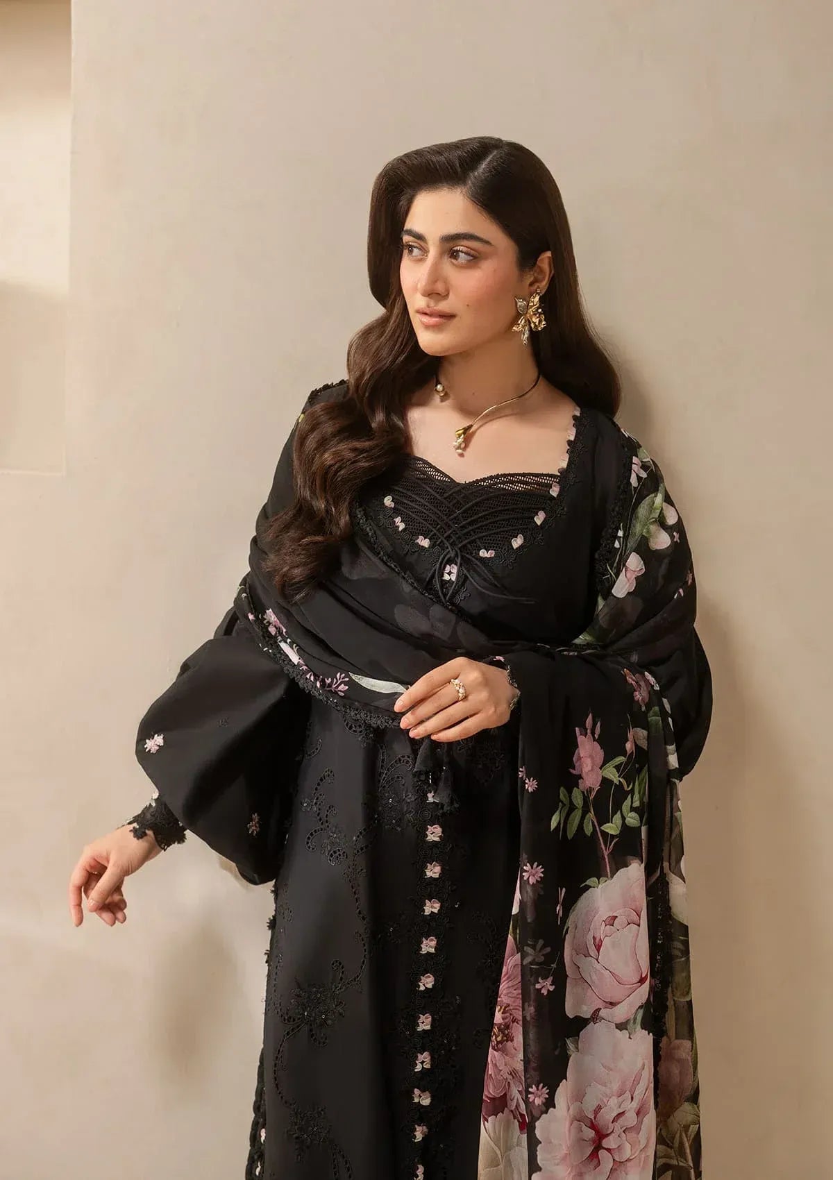 Elaf Premium - E-Craft Chikankari Lawn - EHC-5A CHARCOAL