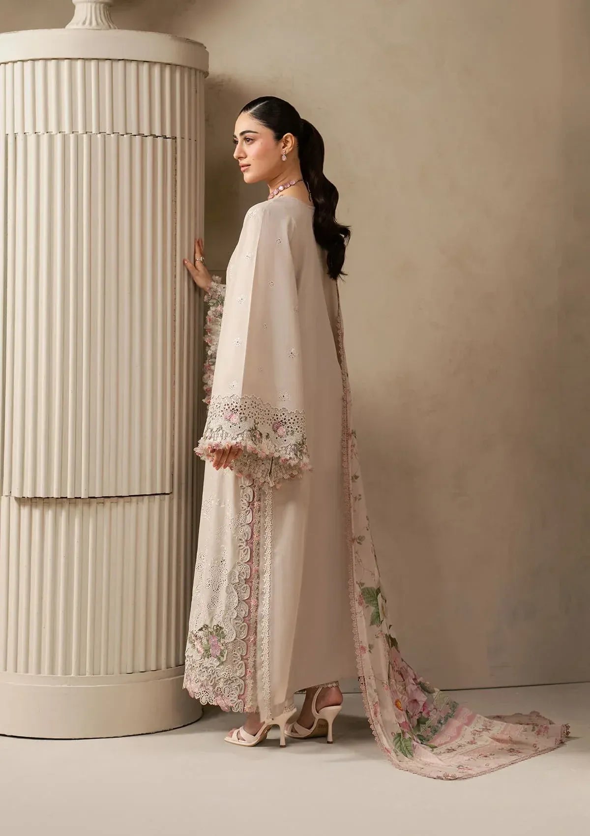 Elaf Premium - E-Craft Chikankari Lawn - EHC-6B CLAY