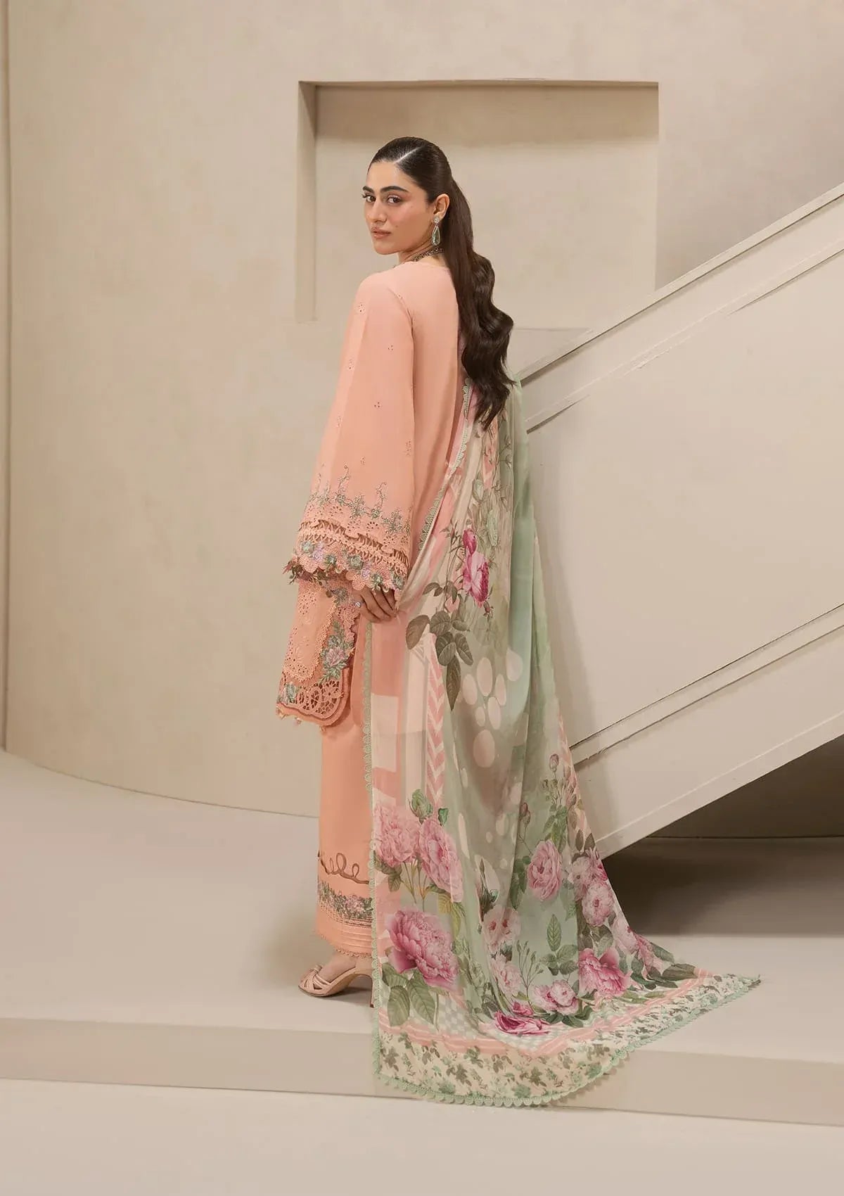 Elaf Premium - E-Craft Chikankari Lawn - EHC-3B DUSTROSE