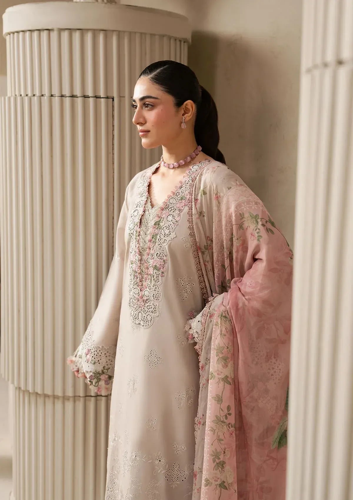 Elaf Premium - E-Craft Chikankari Lawn - EHC-6B CLAY