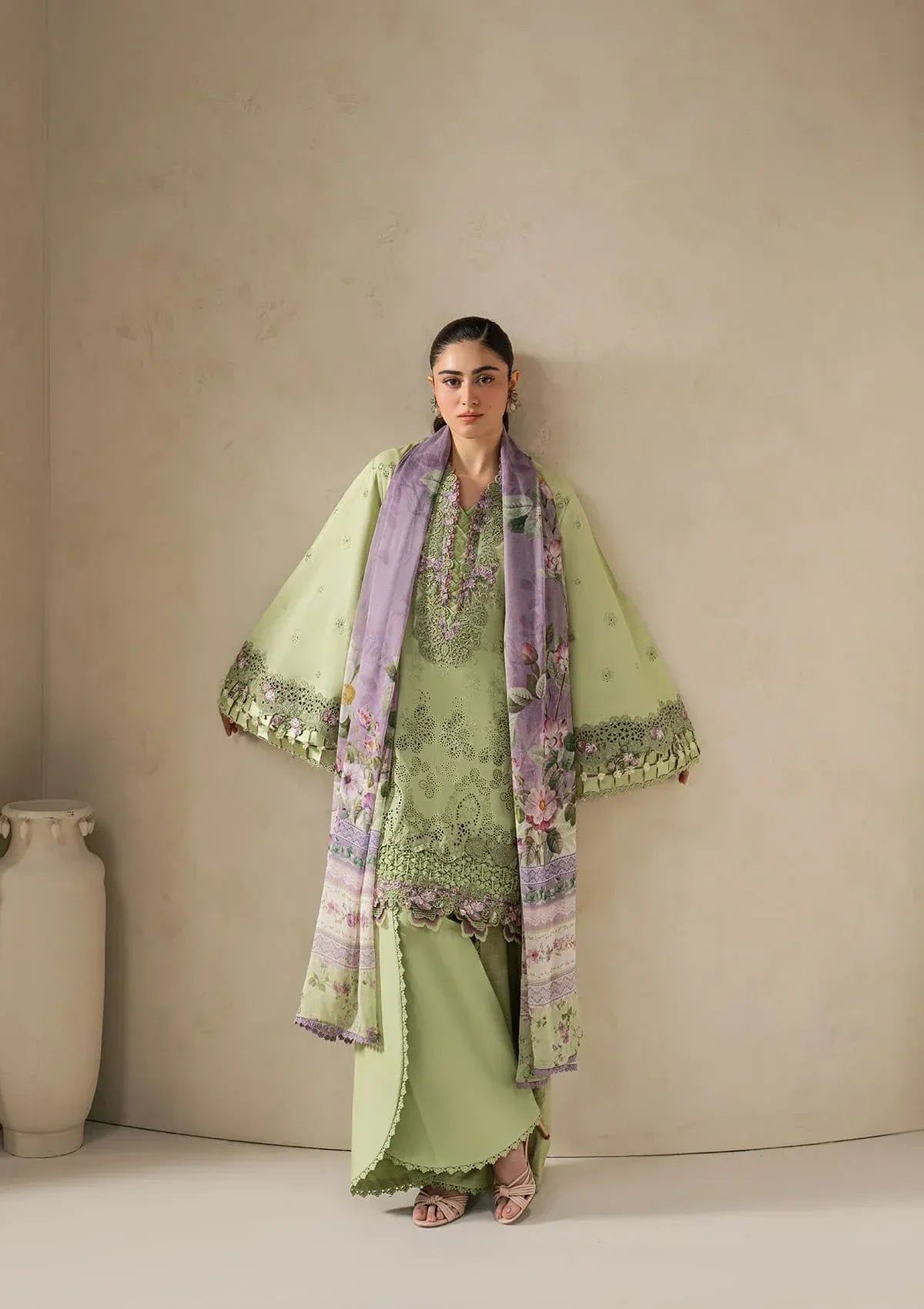 Elaf Premium - E-Craft Chikankari Lawn - EHC-6A BASIL