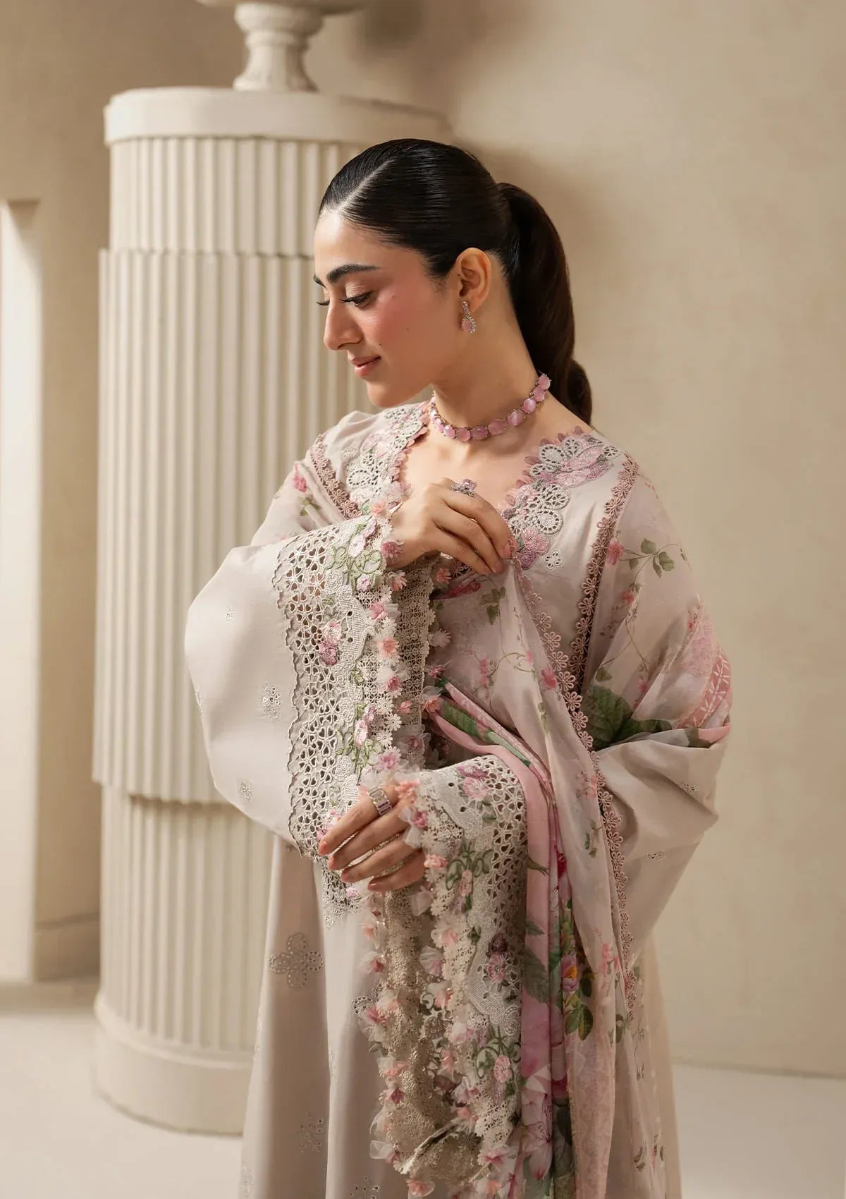 Elaf Premium - E-Craft Chikankari Lawn - EHC-6B CLAY