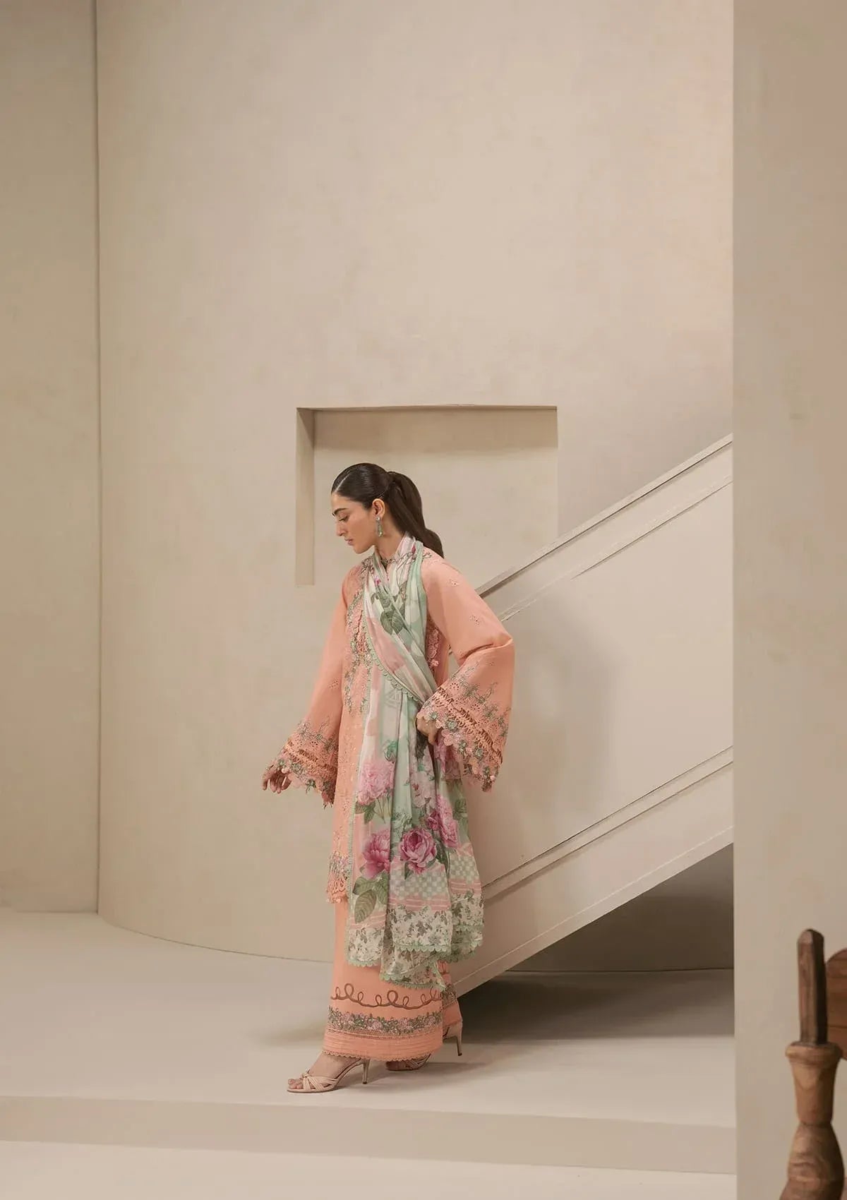 Elaf Premium - E-Craft Chikankari Lawn - EHC-3B DUSTROSE