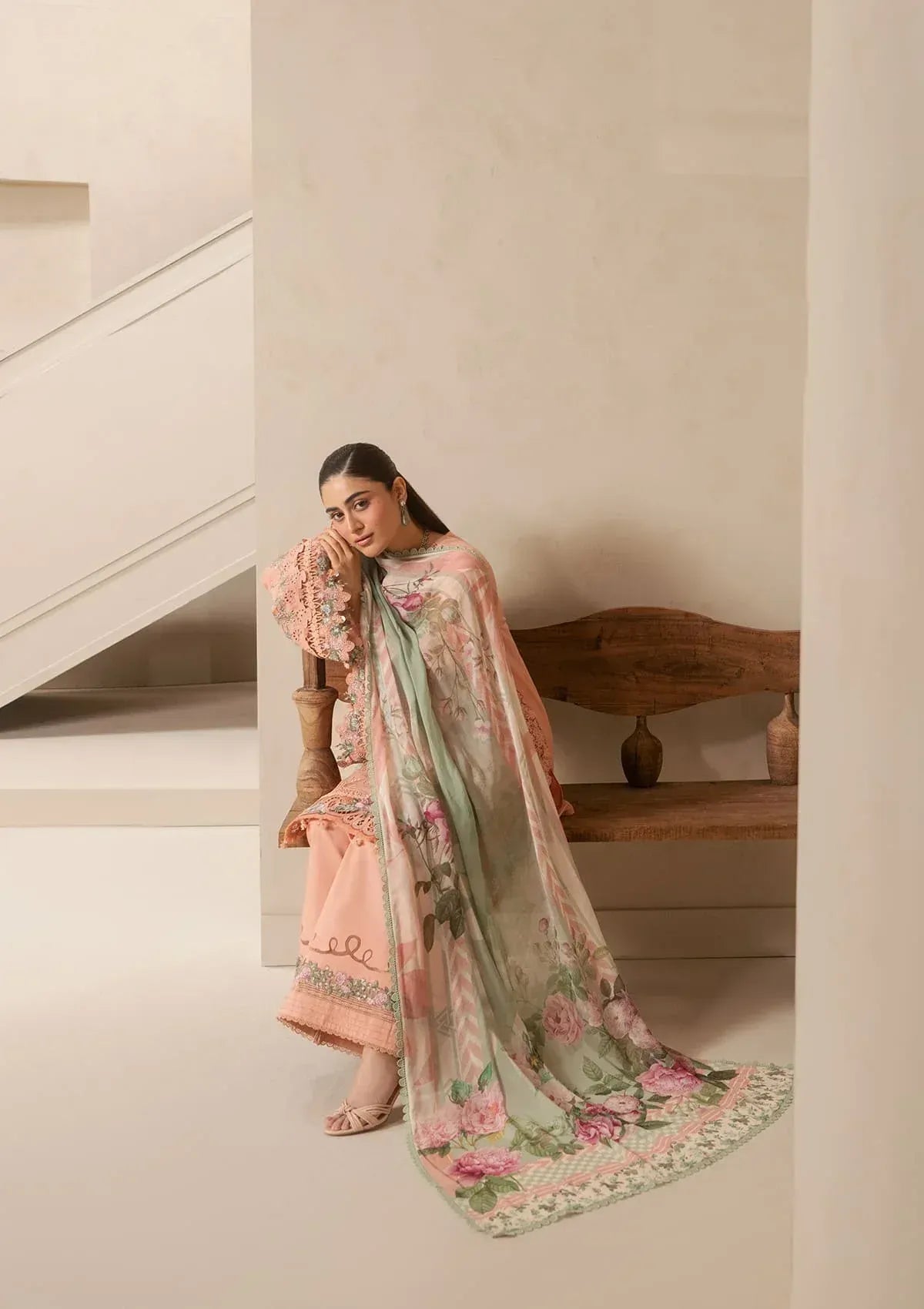 Elaf Premium - E-Craft Chikankari Lawn - EHC-3B DUSTROSE