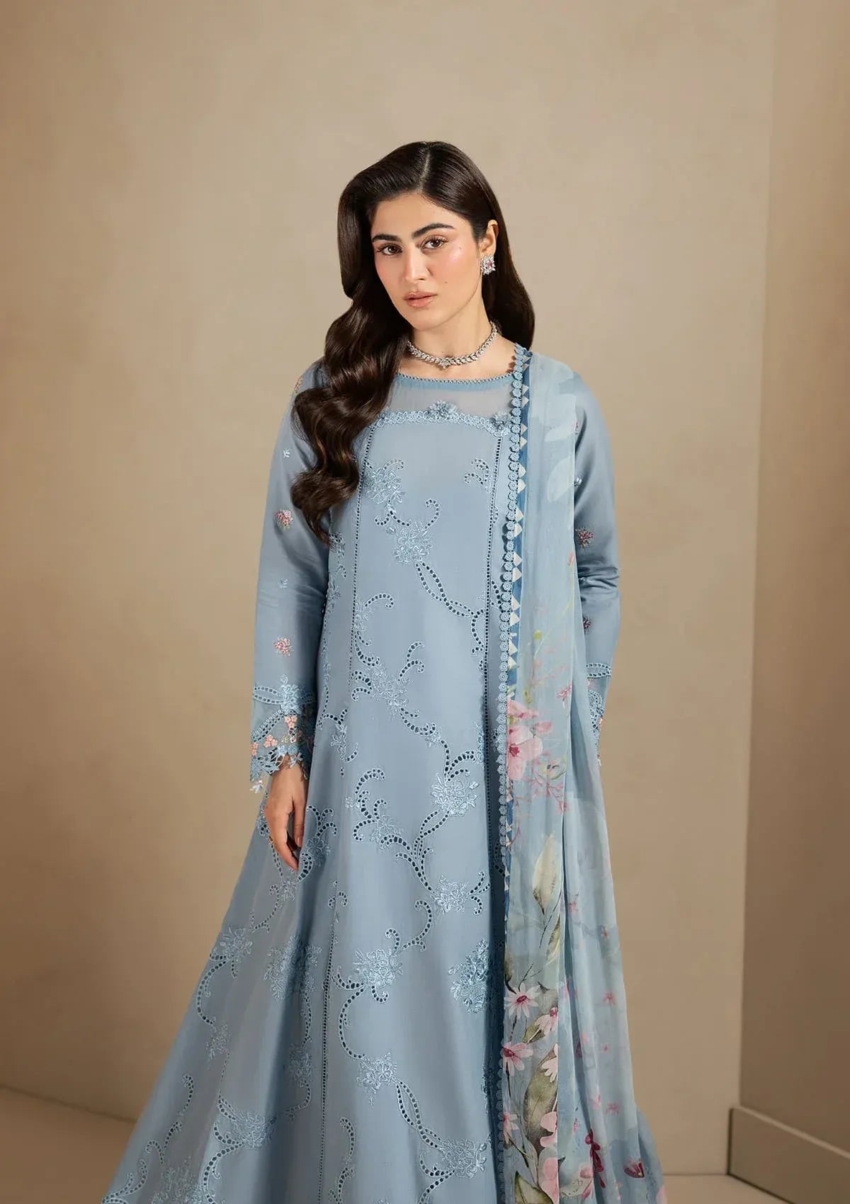 Elaf Premium - E-Craft Chikankari Lawn - EHC-5B PACIFIC