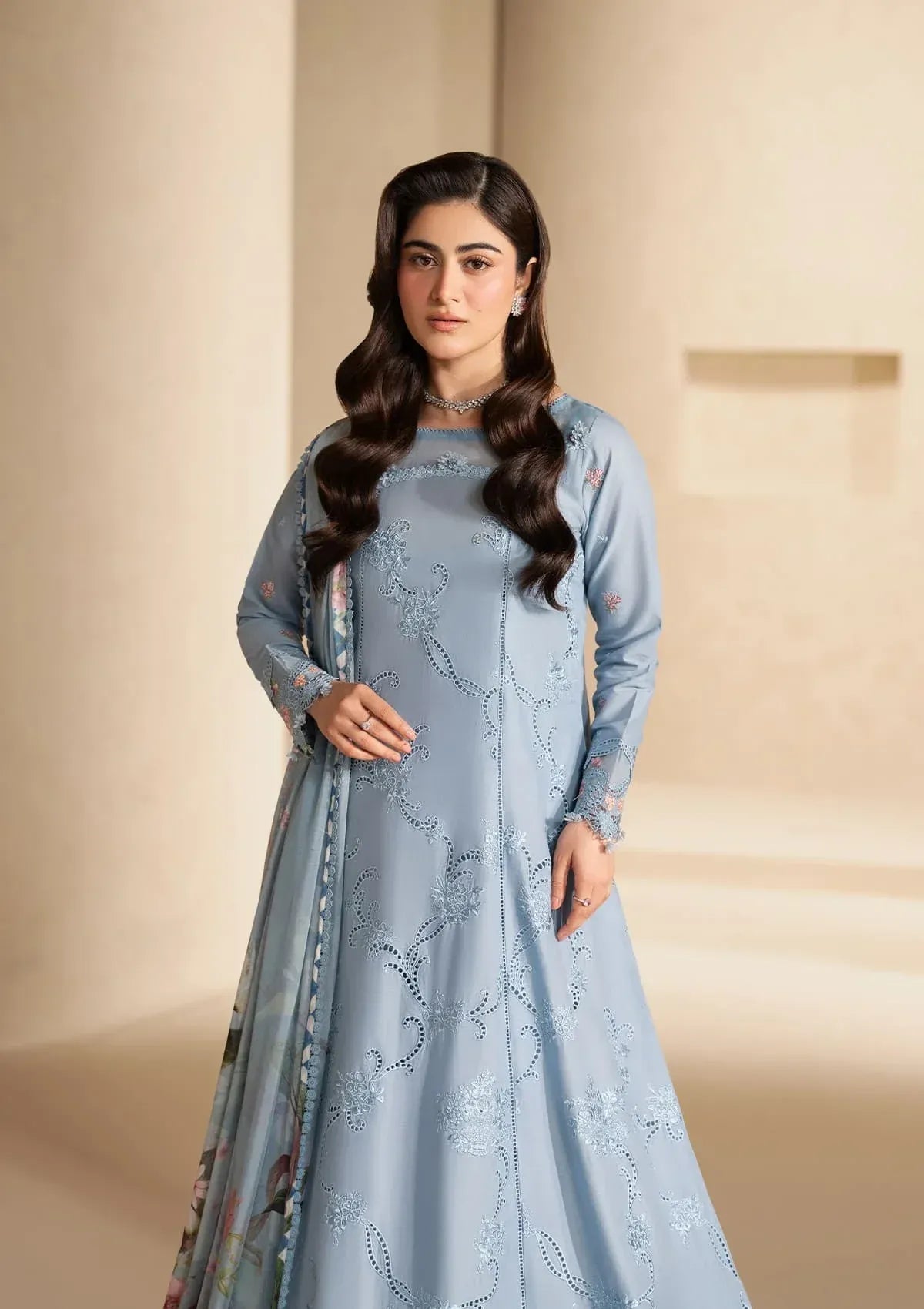 Elaf Premium - E-Craft Chikankari Lawn - EHC-5B PACIFIC