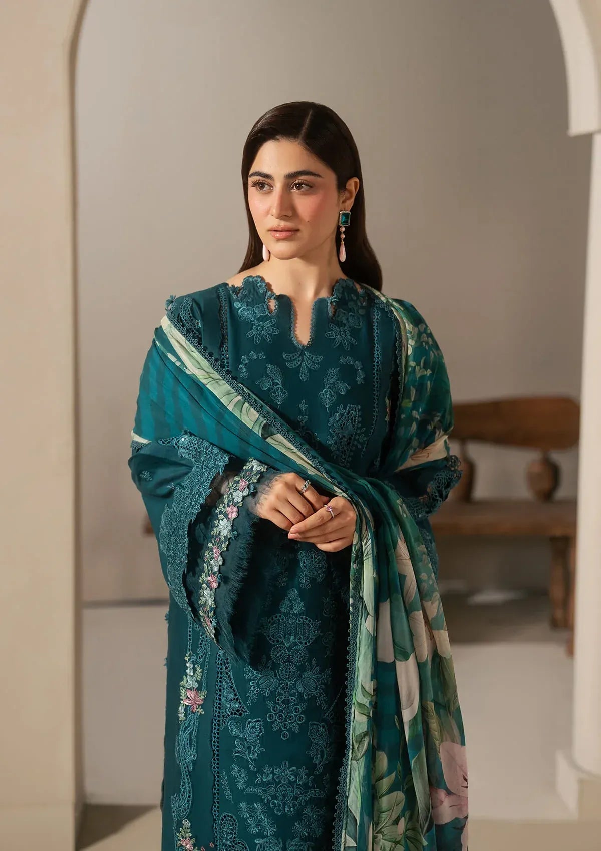 Elaf Premium - E-Craft Chikankari Lawn - EHC-2A MOSS