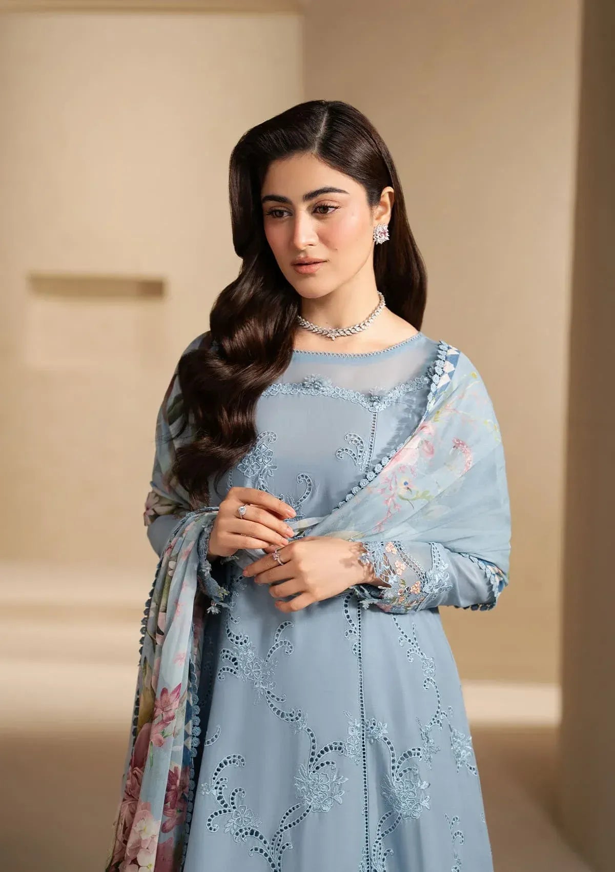 Elaf Premium - E-Craft Chikankari Lawn - EHC-5B PACIFIC